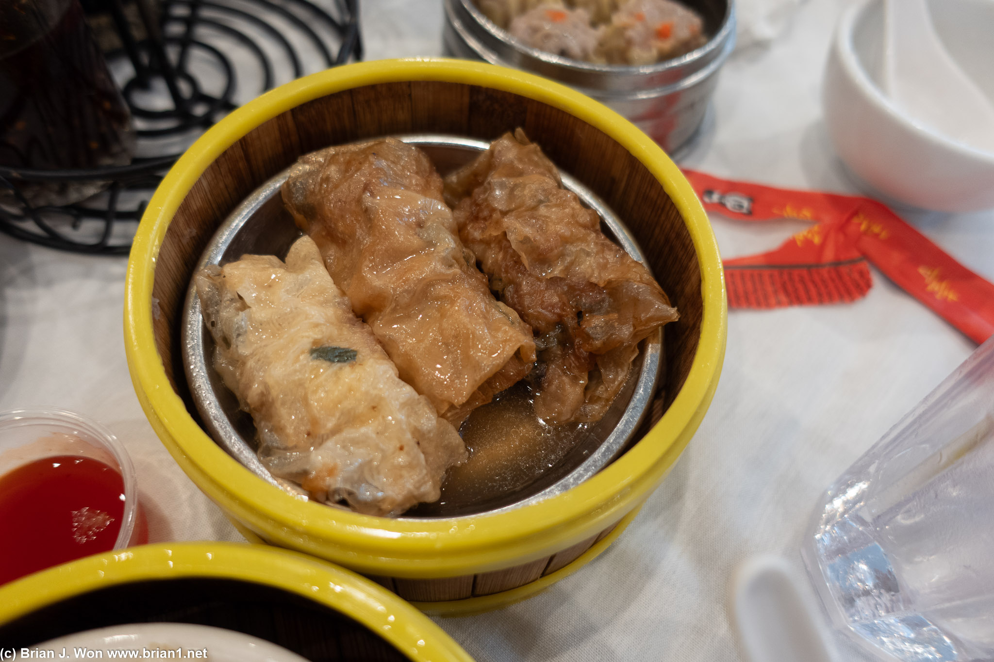 Bean curd wraps were acceptable.