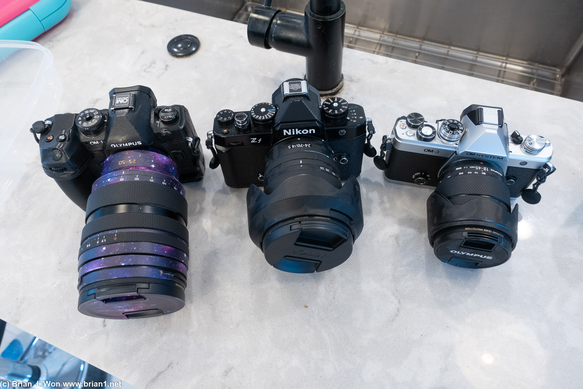 Erik's plethora of cameras.