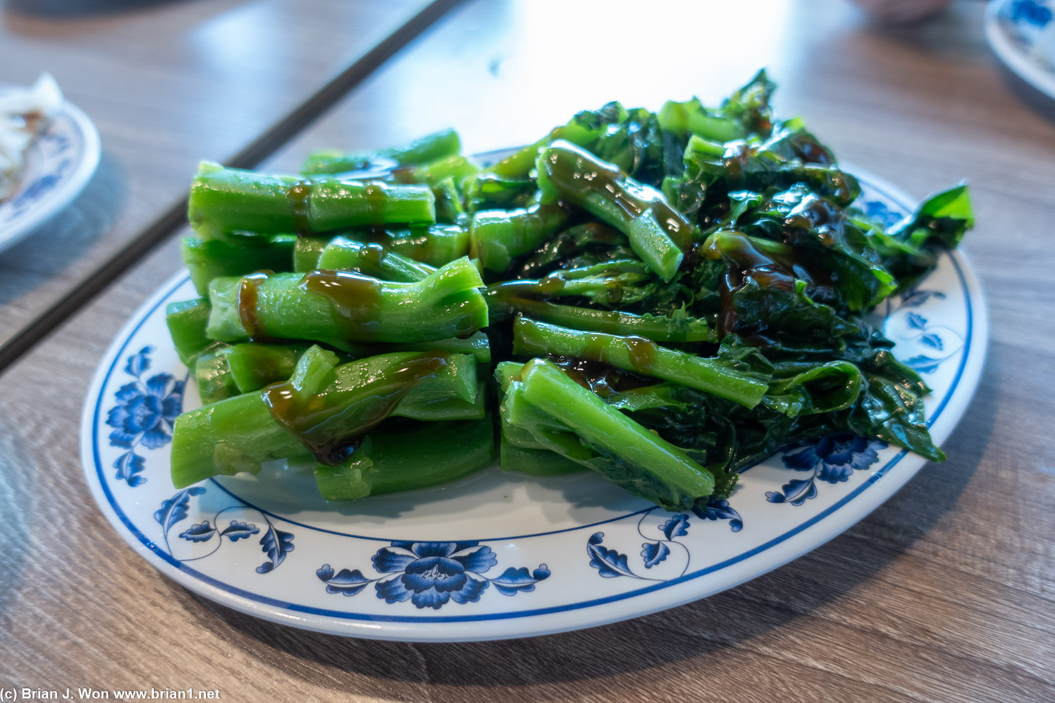 Gai lan was about right.