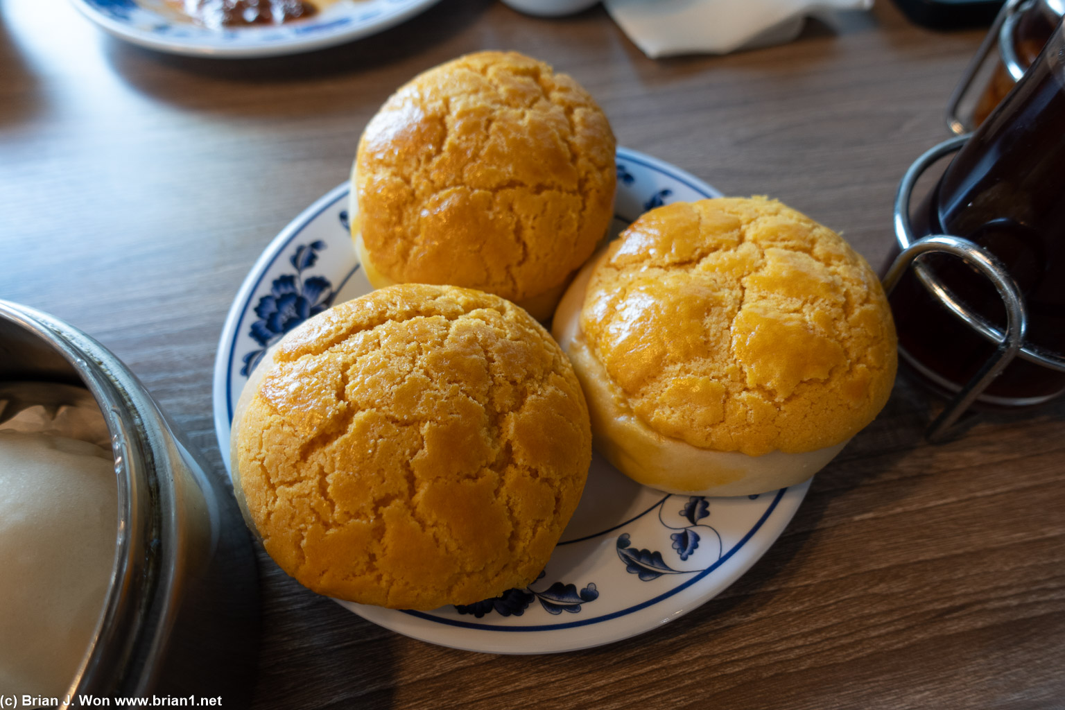 Baked pineapple custard bun.