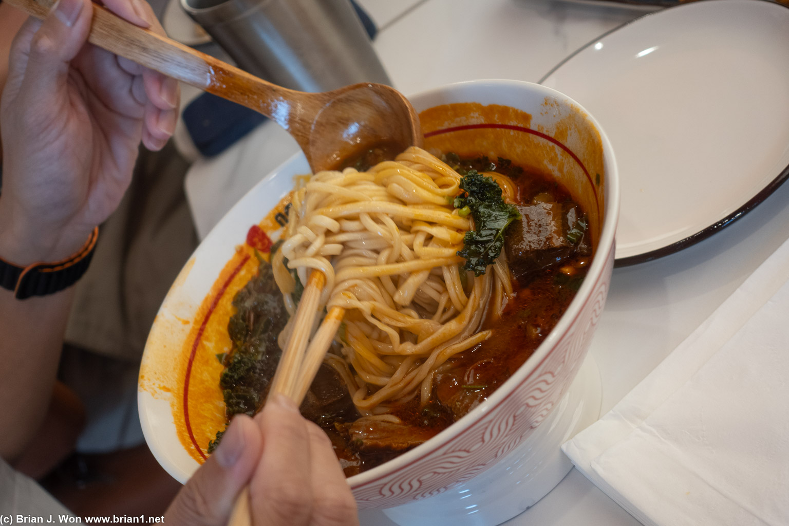 Jerry got the spicy beef noodle.