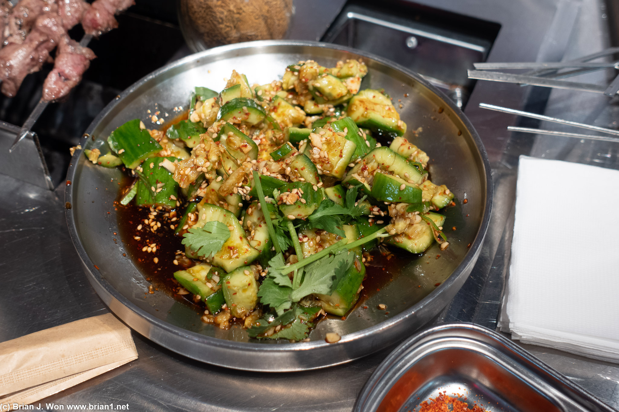 Spicy cucumber salad was tasty as well.