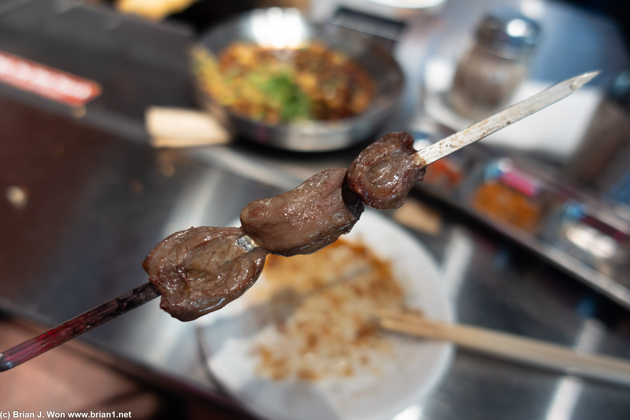 Chicken hearts were decent.