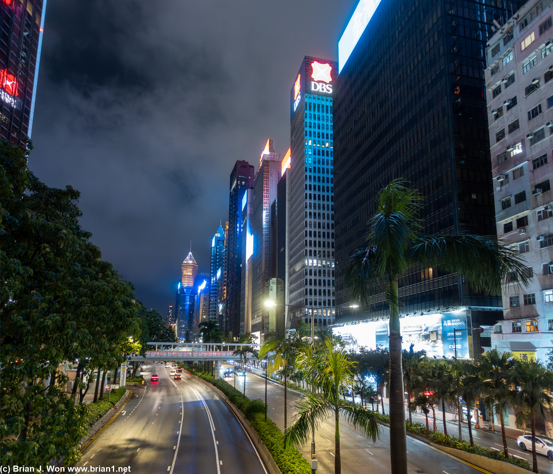 Wan Chai on a rainy night.