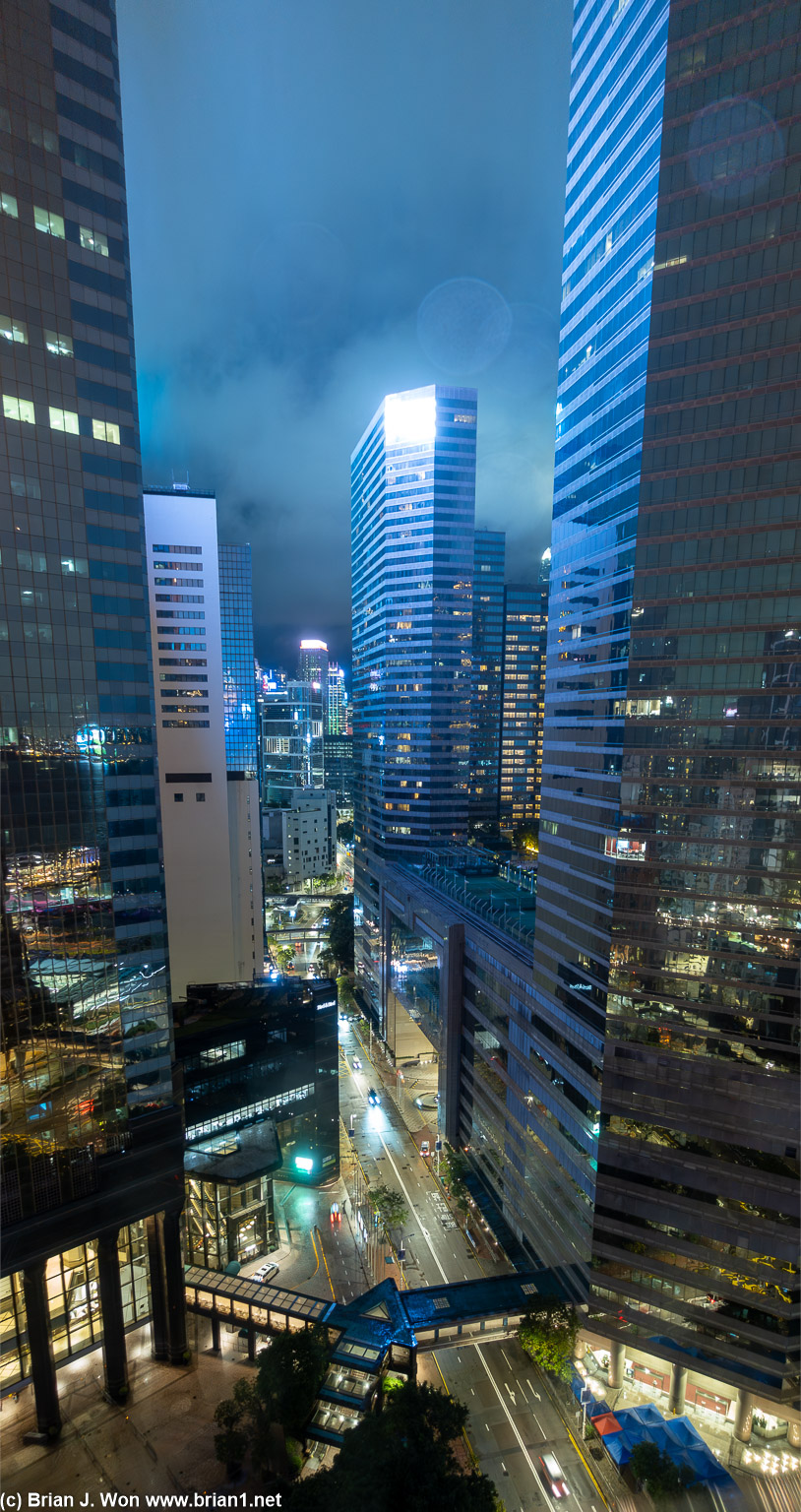 Wan Chai on a rainy night.