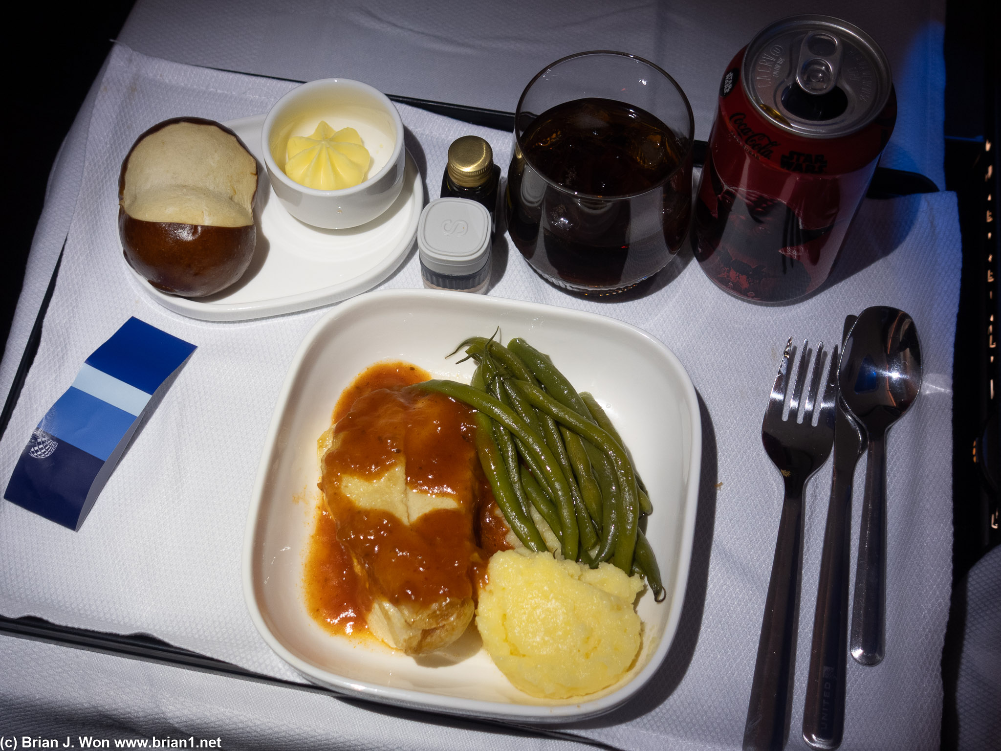 Chicken main course was okay.