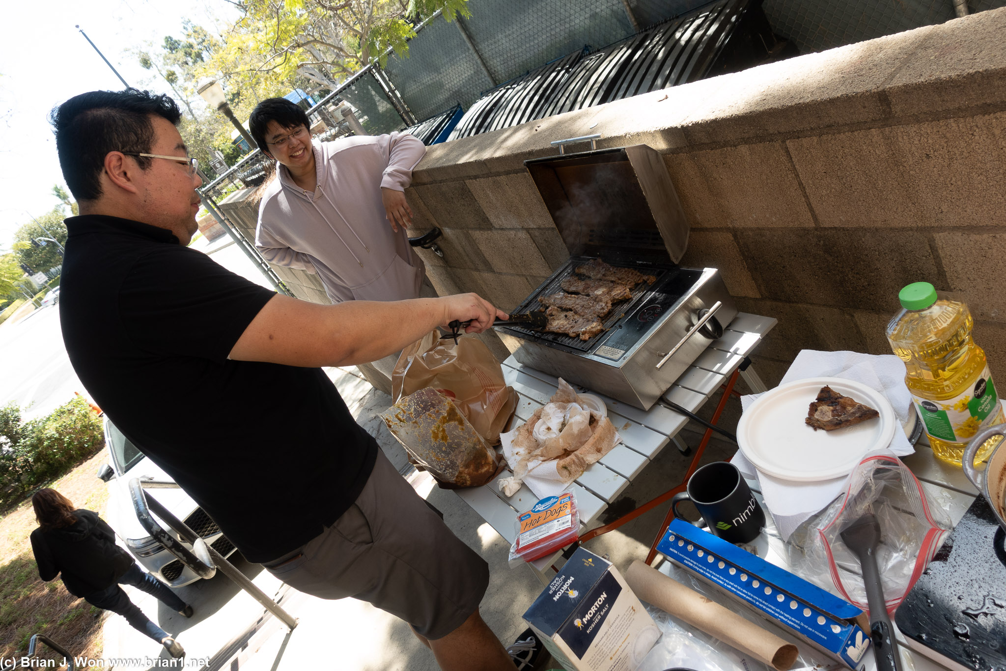 Grilling.