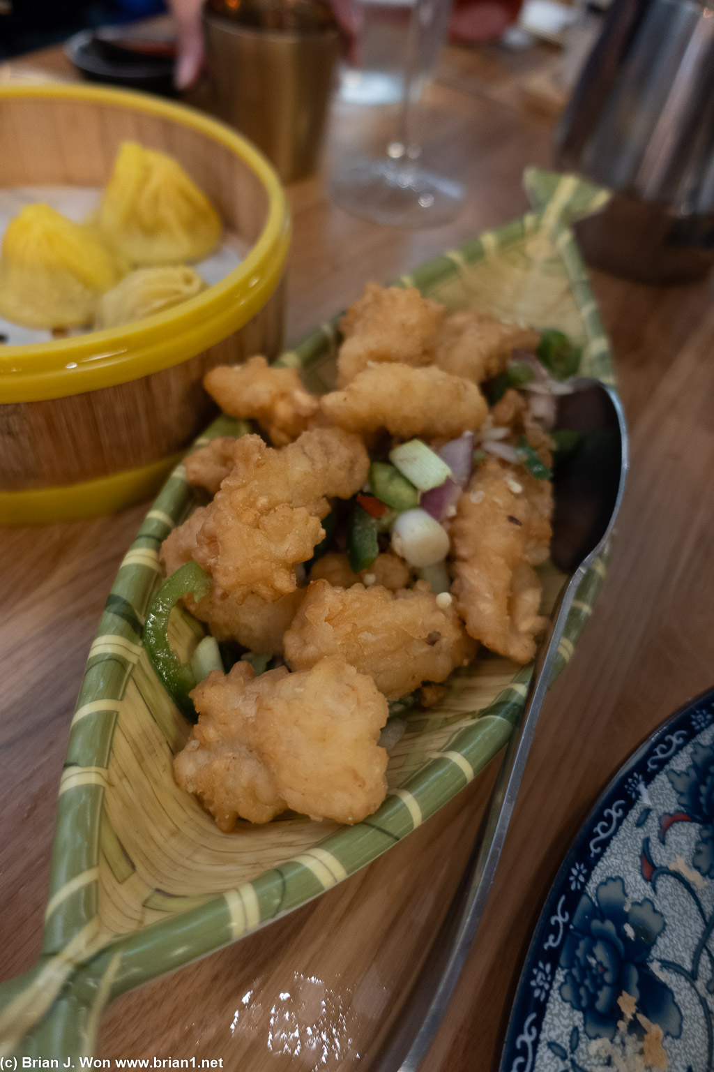 Deep fried calamari, a bit heavy on the breading.