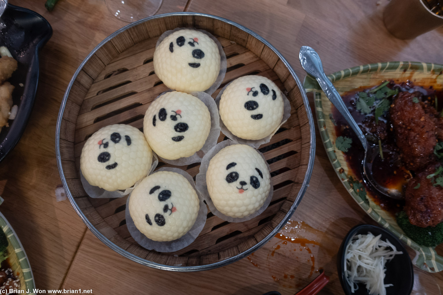 Custard buns for dessert.