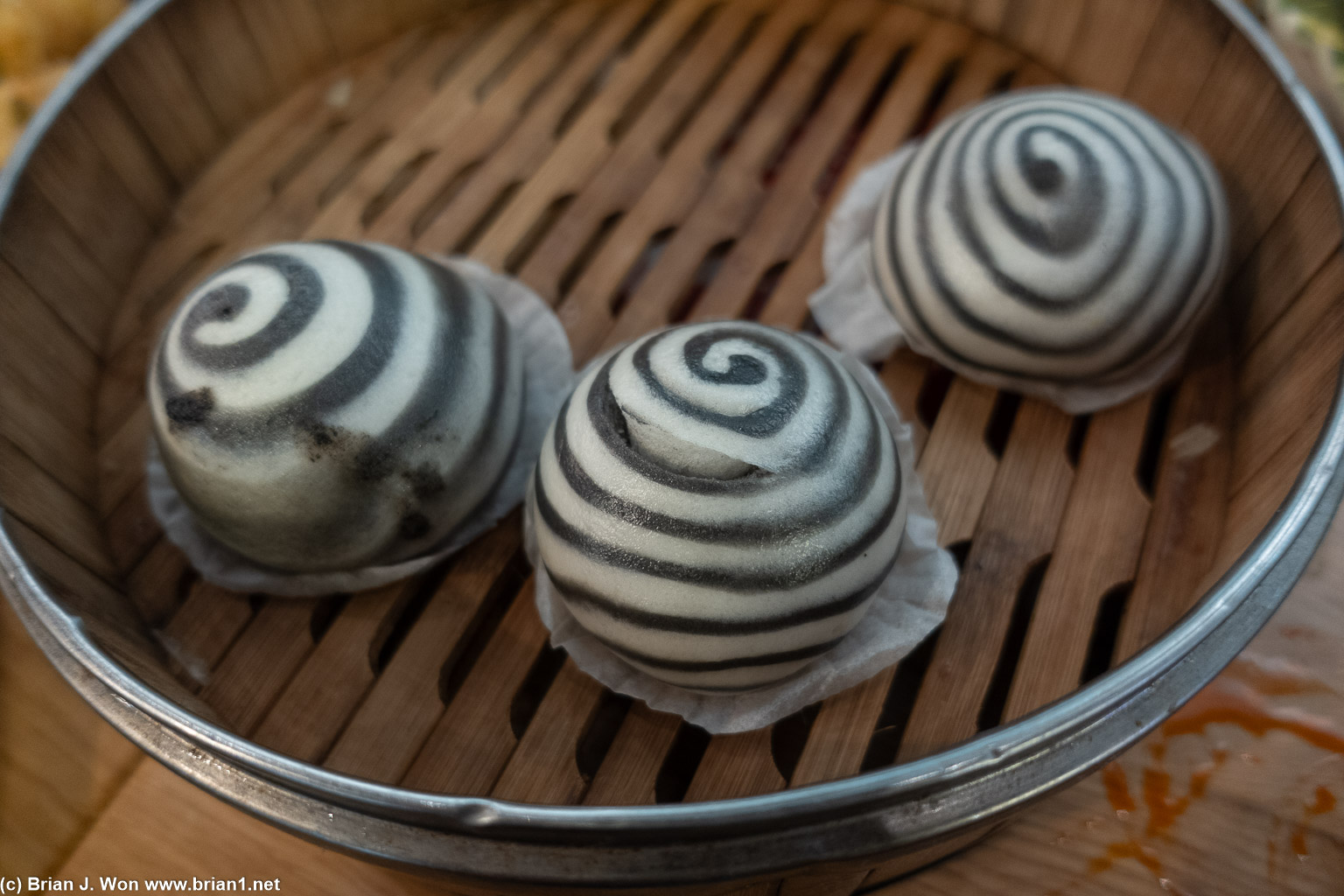Black sesame buns. Both desserts were okay.