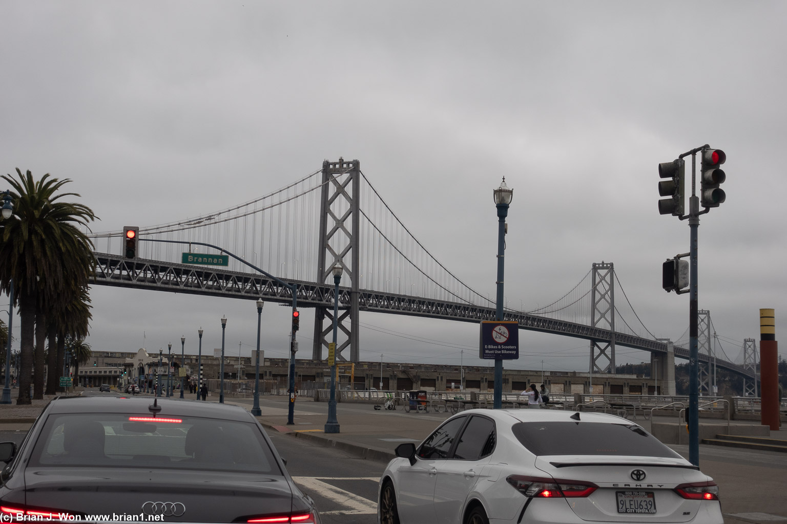 San Francisco Bay Bridge as seen near the ferry building.
