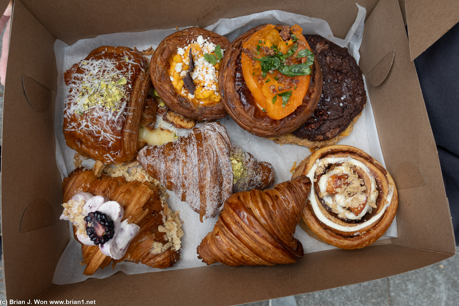 Add in the pistachio cardamom croissant and the twice baked blackberry oat croissant.