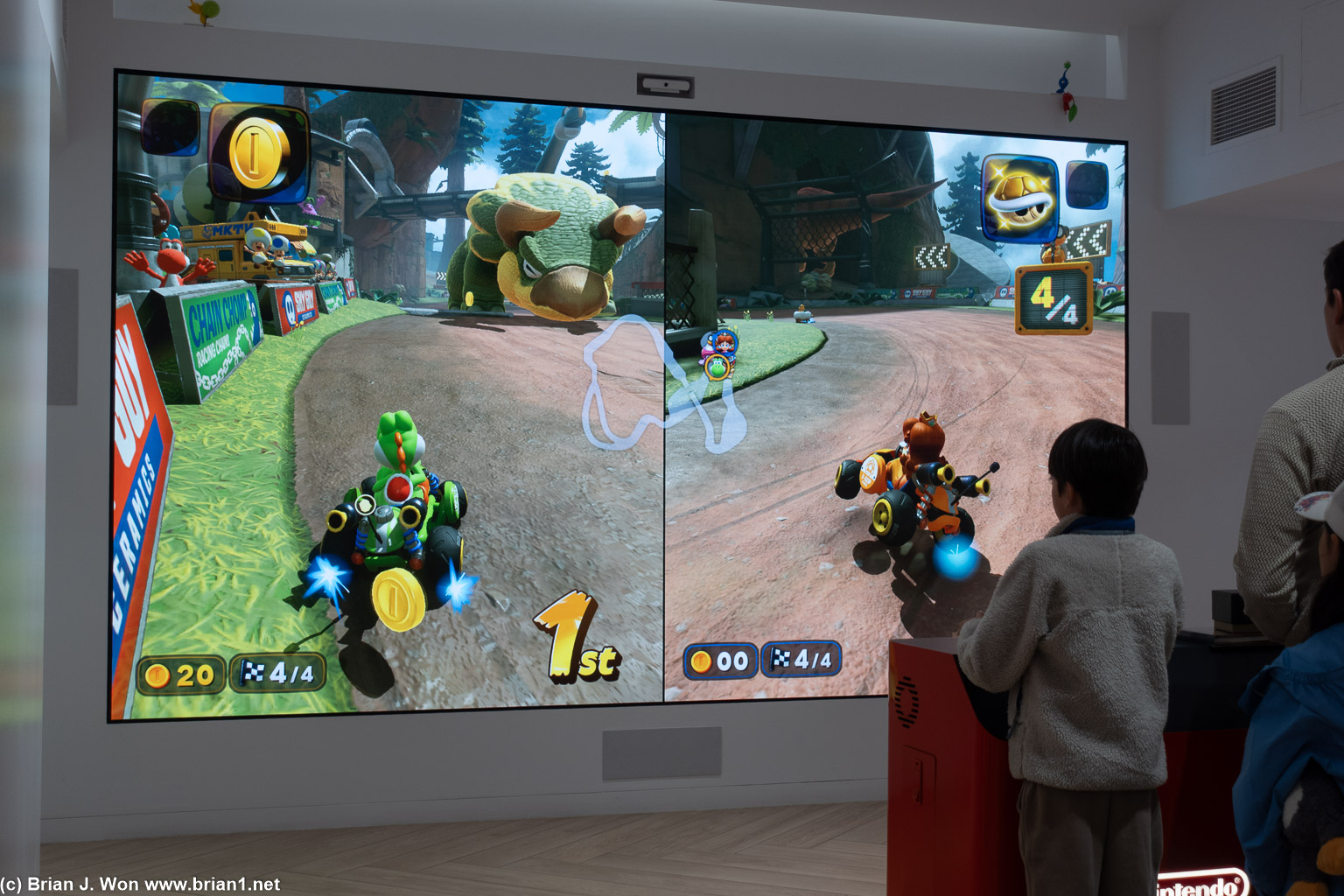 Nintendo Store had a giant screen for Mario Kart.