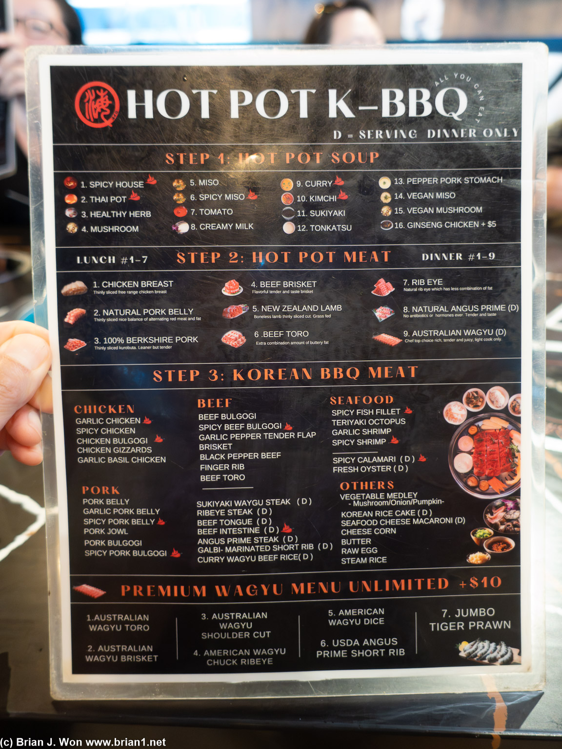 Seapot menu.
