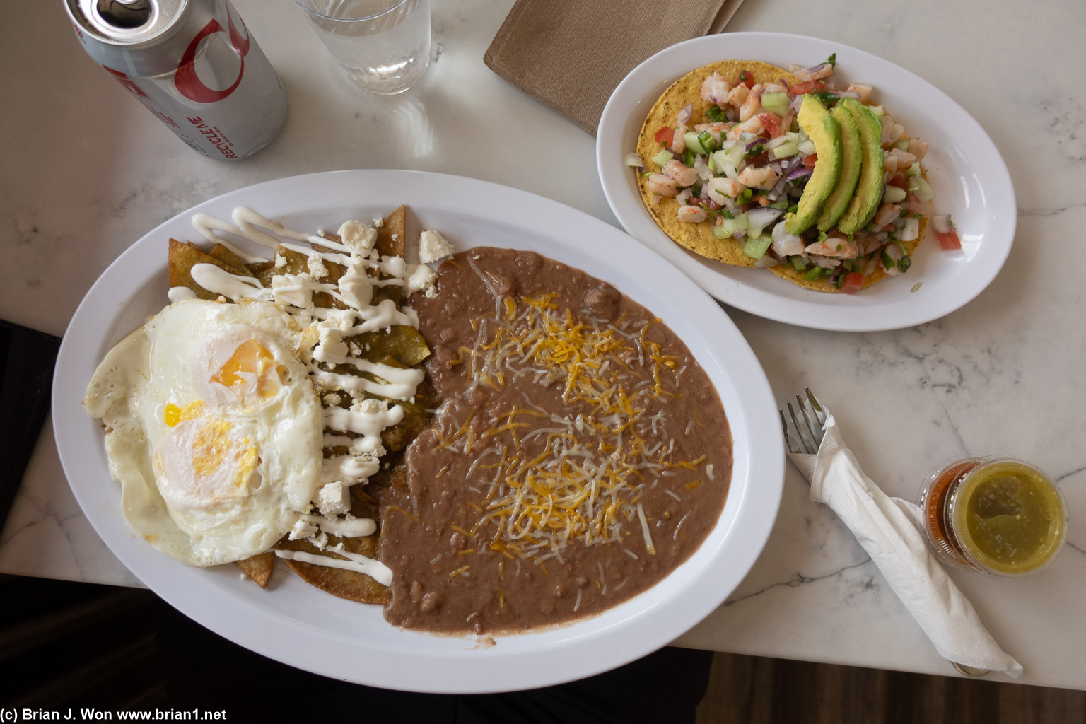 Chilaquiles are basic but a massive portion.