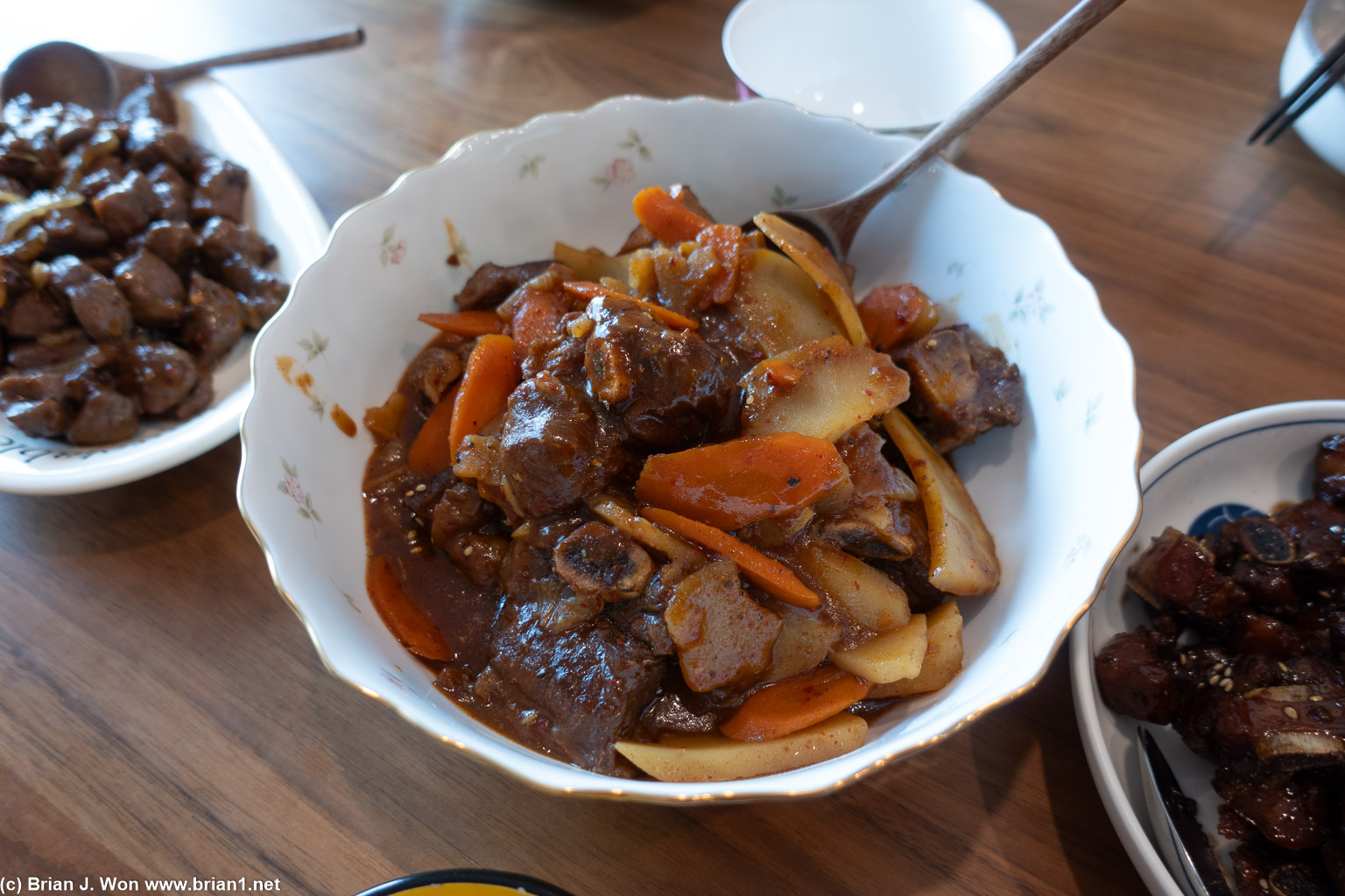Close-up of the galbi.