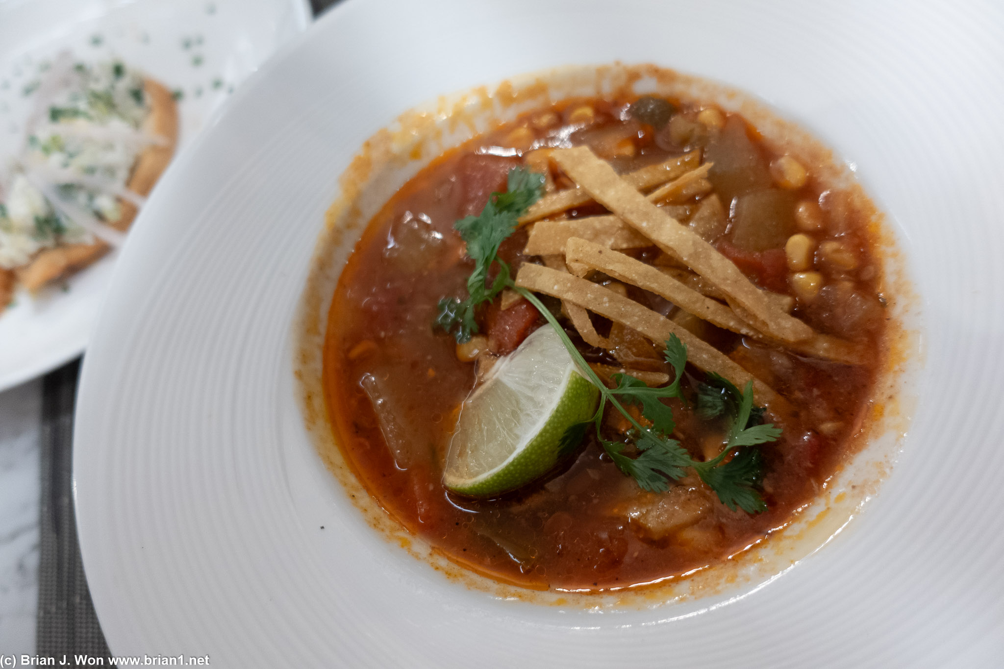 Tortilla soup was okay.