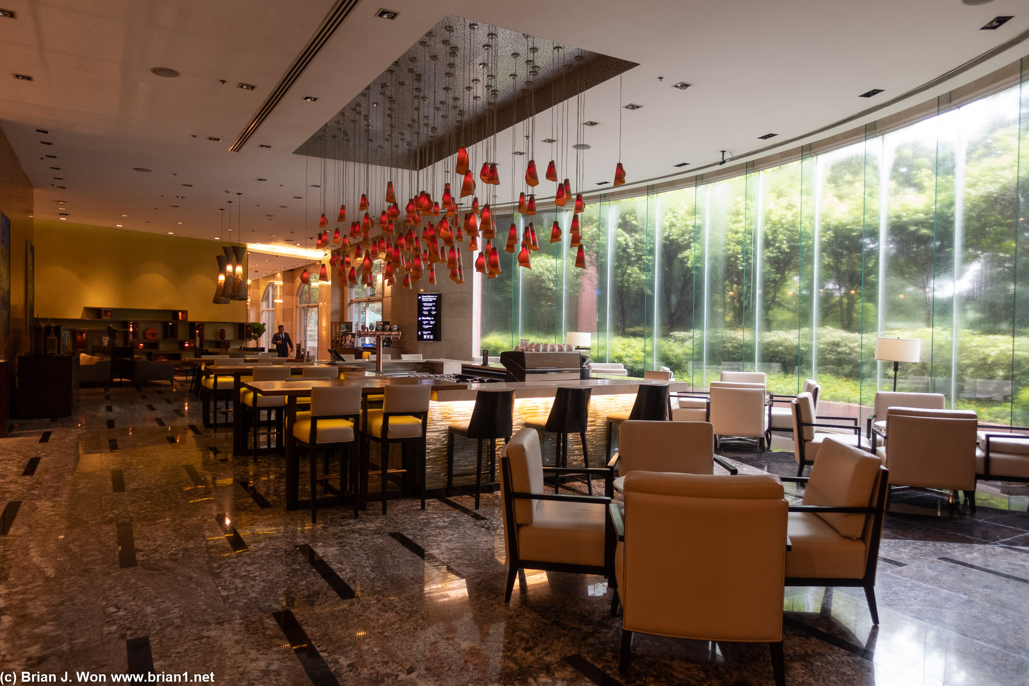 Lobby of the main tower for the Marriott Manila.