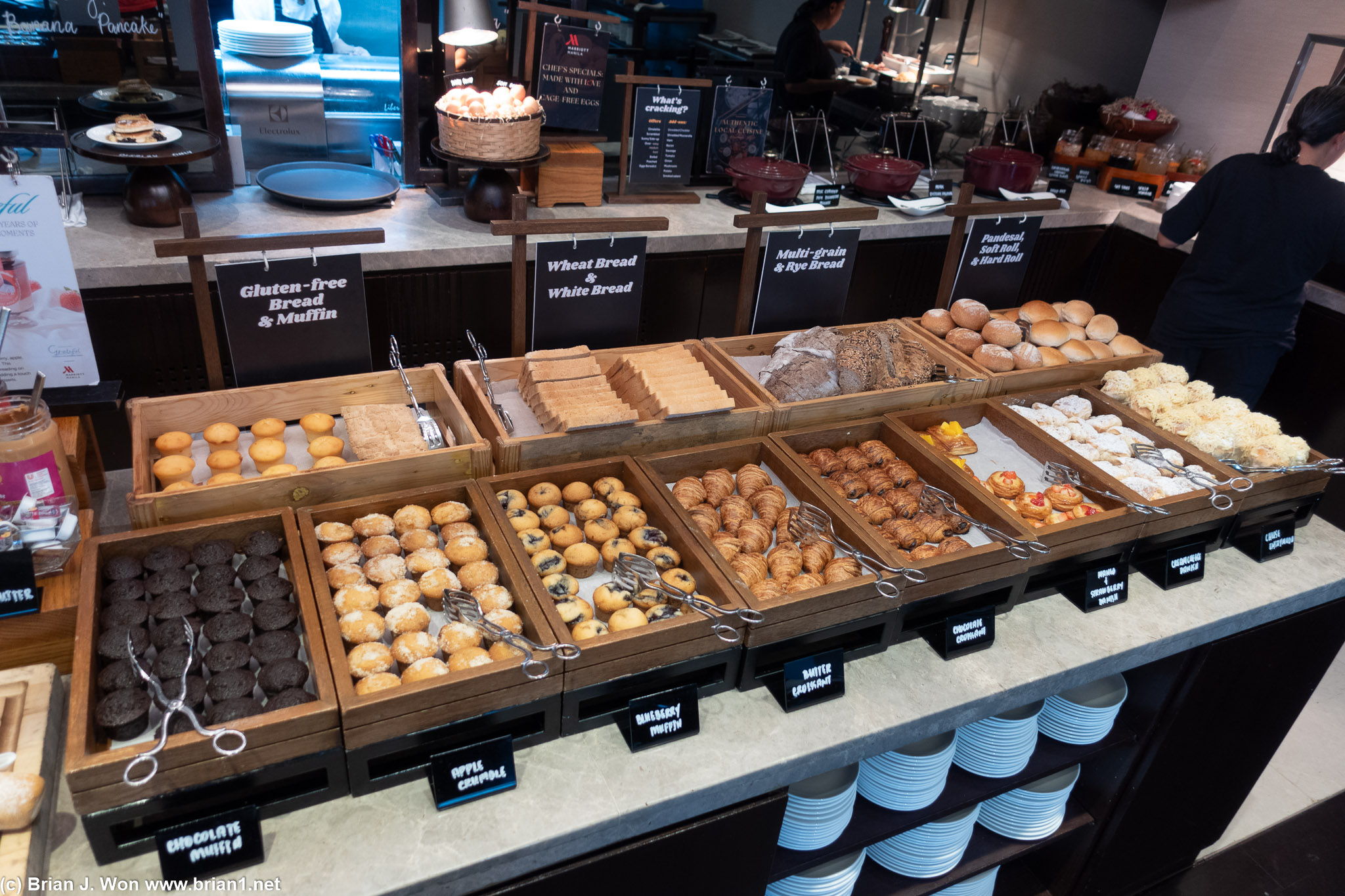 Breakfast buffet.