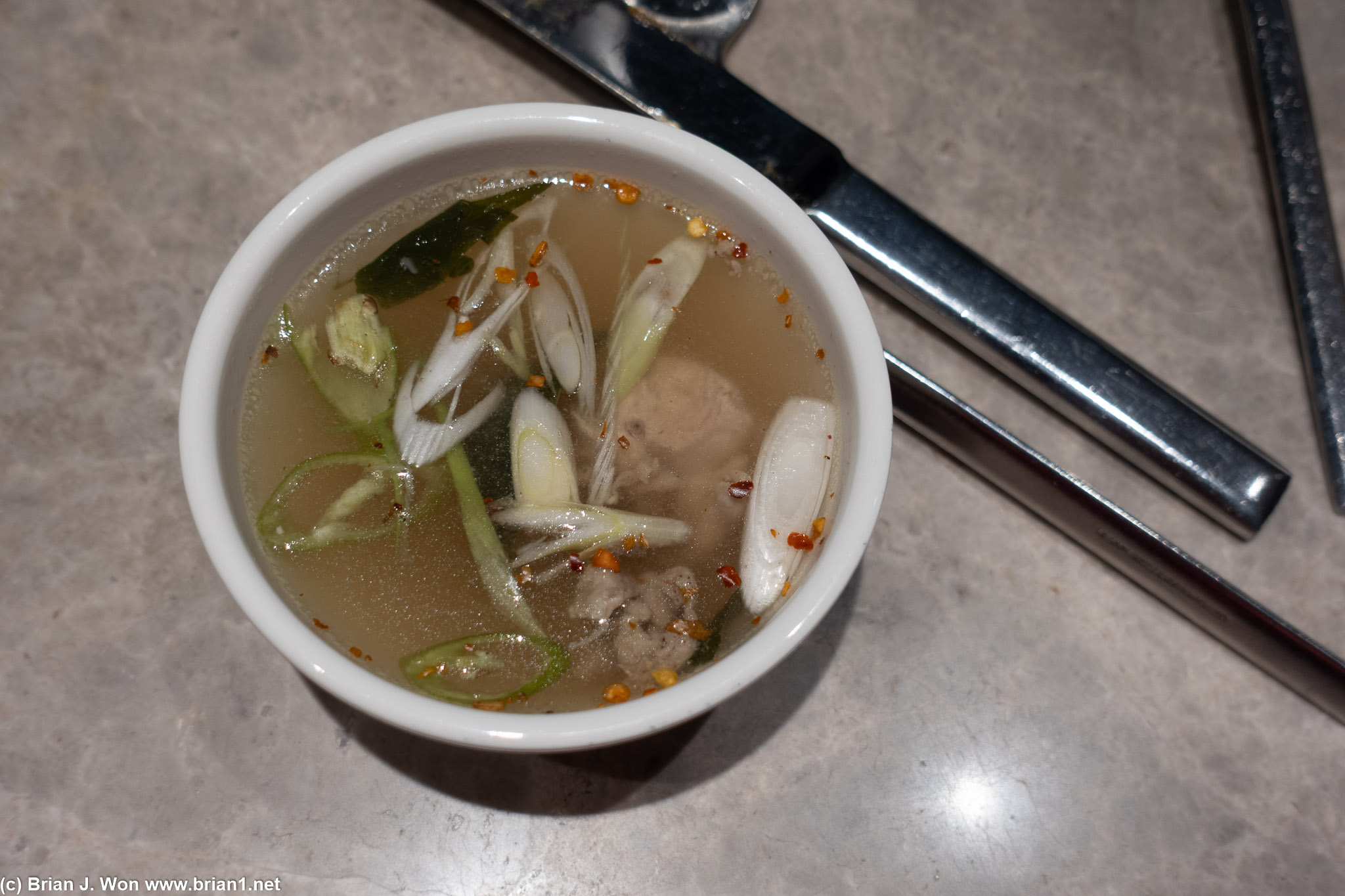 Chicken soup was good.