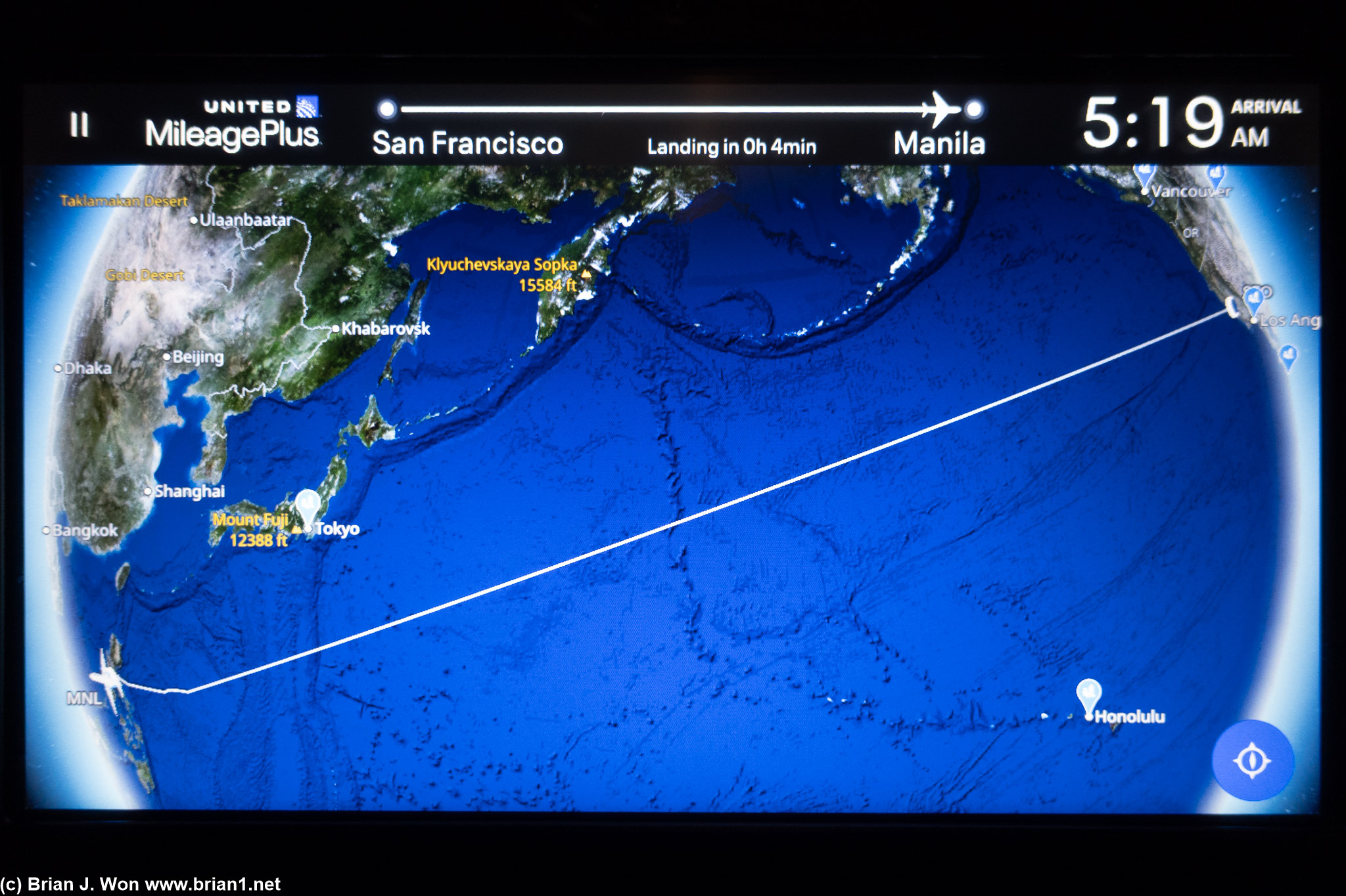 13hr 47min actual flight time, 6,984 miles (IFE), 7,289 miles (Flightaware), 6,987 miles (great circle).