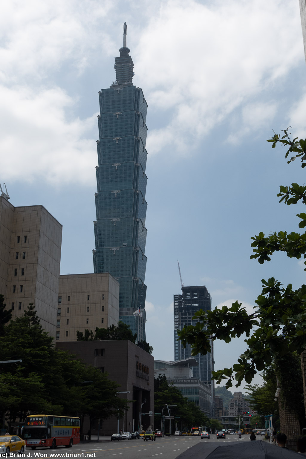 Walking towards Taipei 101 and the Grand Hyatt.