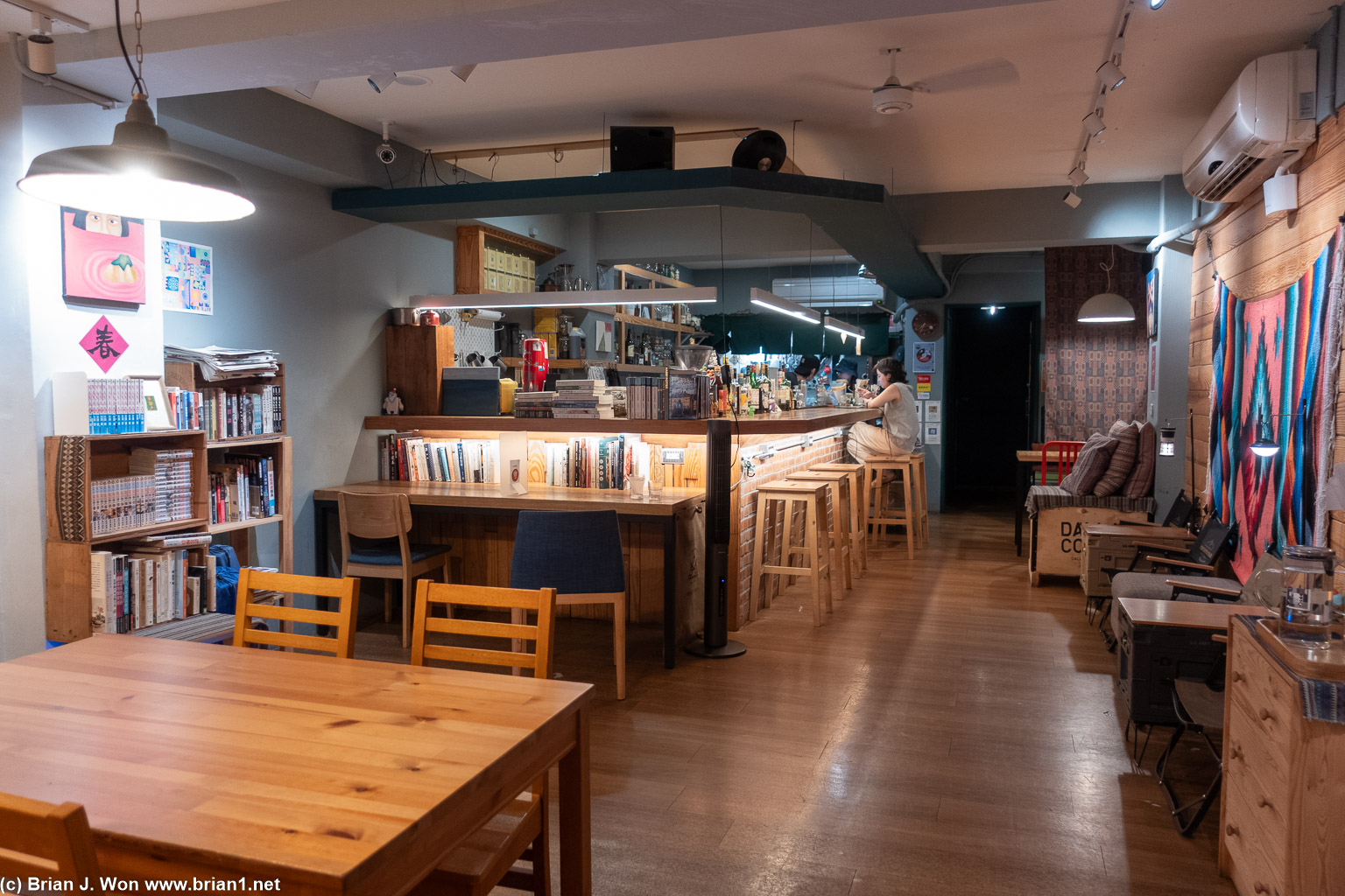 Inside. More of a study place than a restaurant.