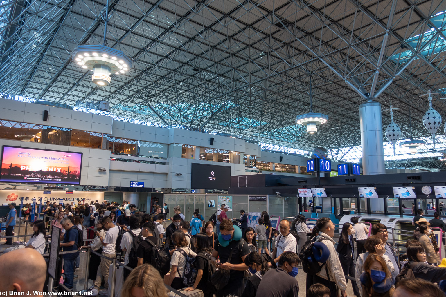 Terminal 2 departures is crowded.