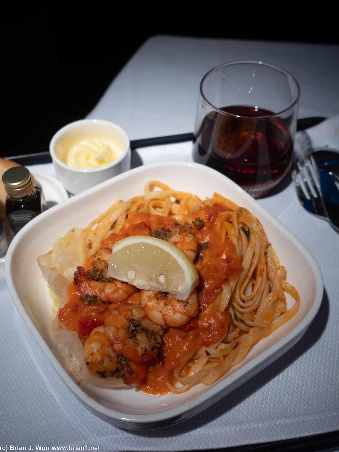 Shrimp pasta was okay. Nothing wrong, just nothing exciting.