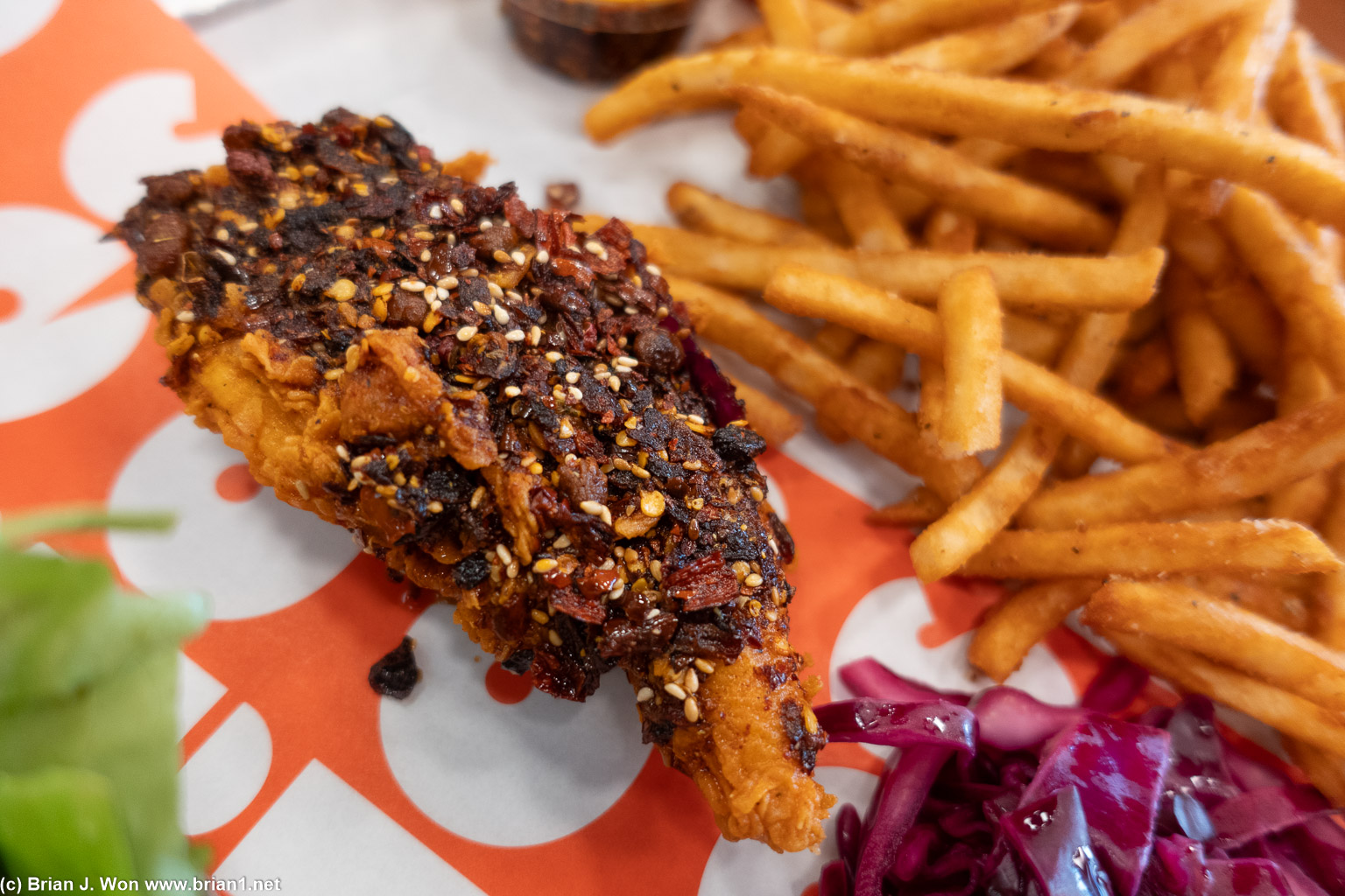 Spicy = covered in chili crisp = dumb gimmick.