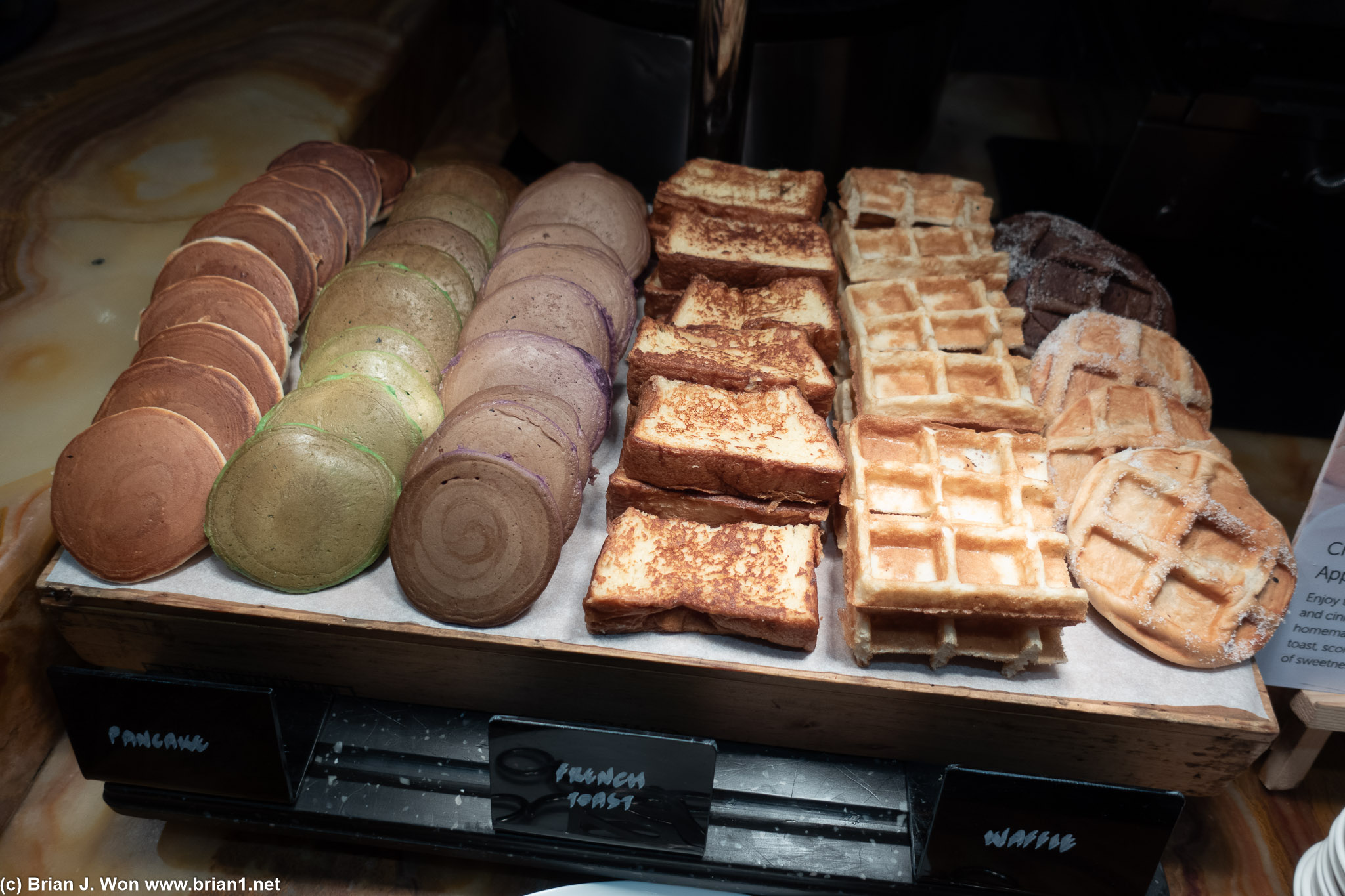 Pancakes, french toast, waffles.