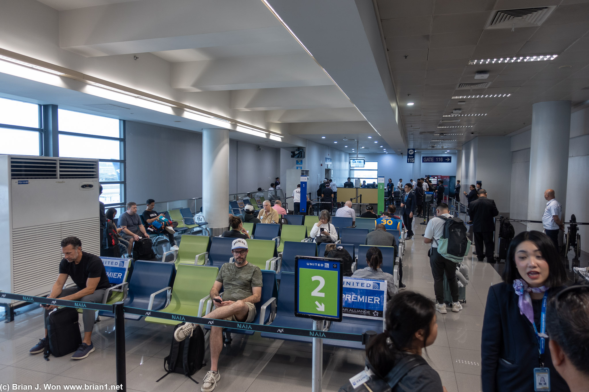 ~60 seats near the front reserved United's premier customers.