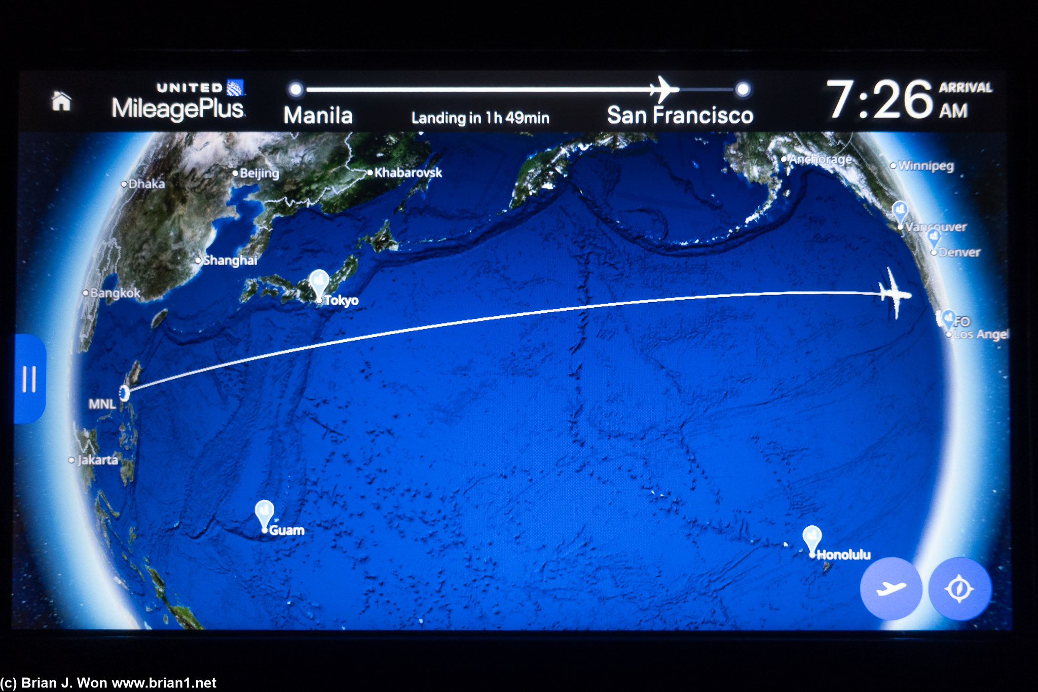 13hr 6min actual flight ttime, 6,993 miles (IFE), 7,119 miles (Flightaware), 6,987 miles (great circle).