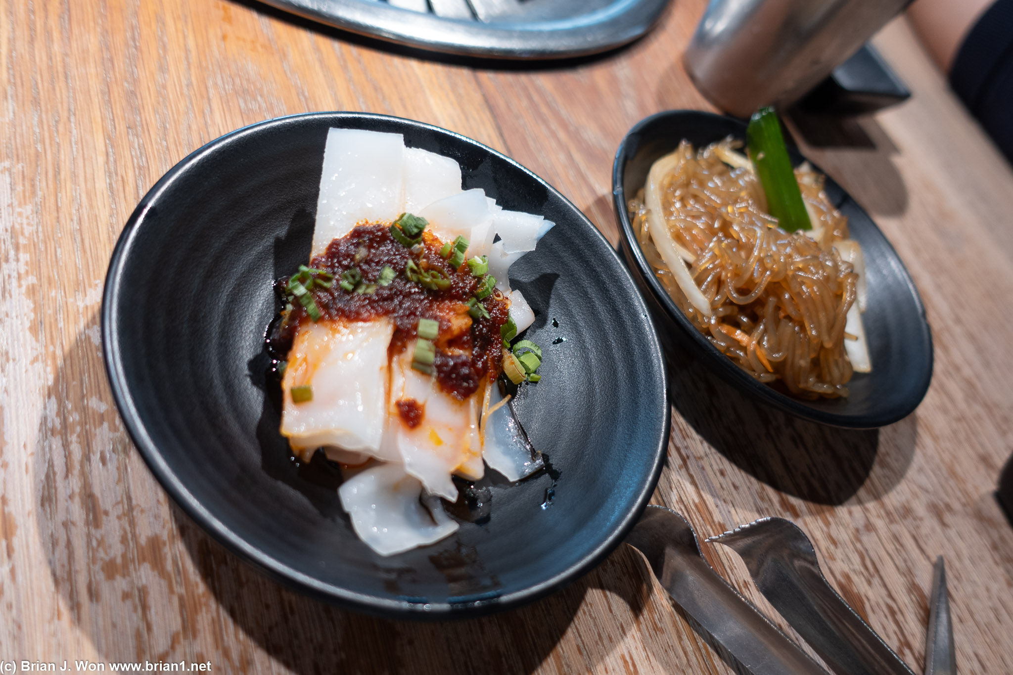 Dduk and japchae.