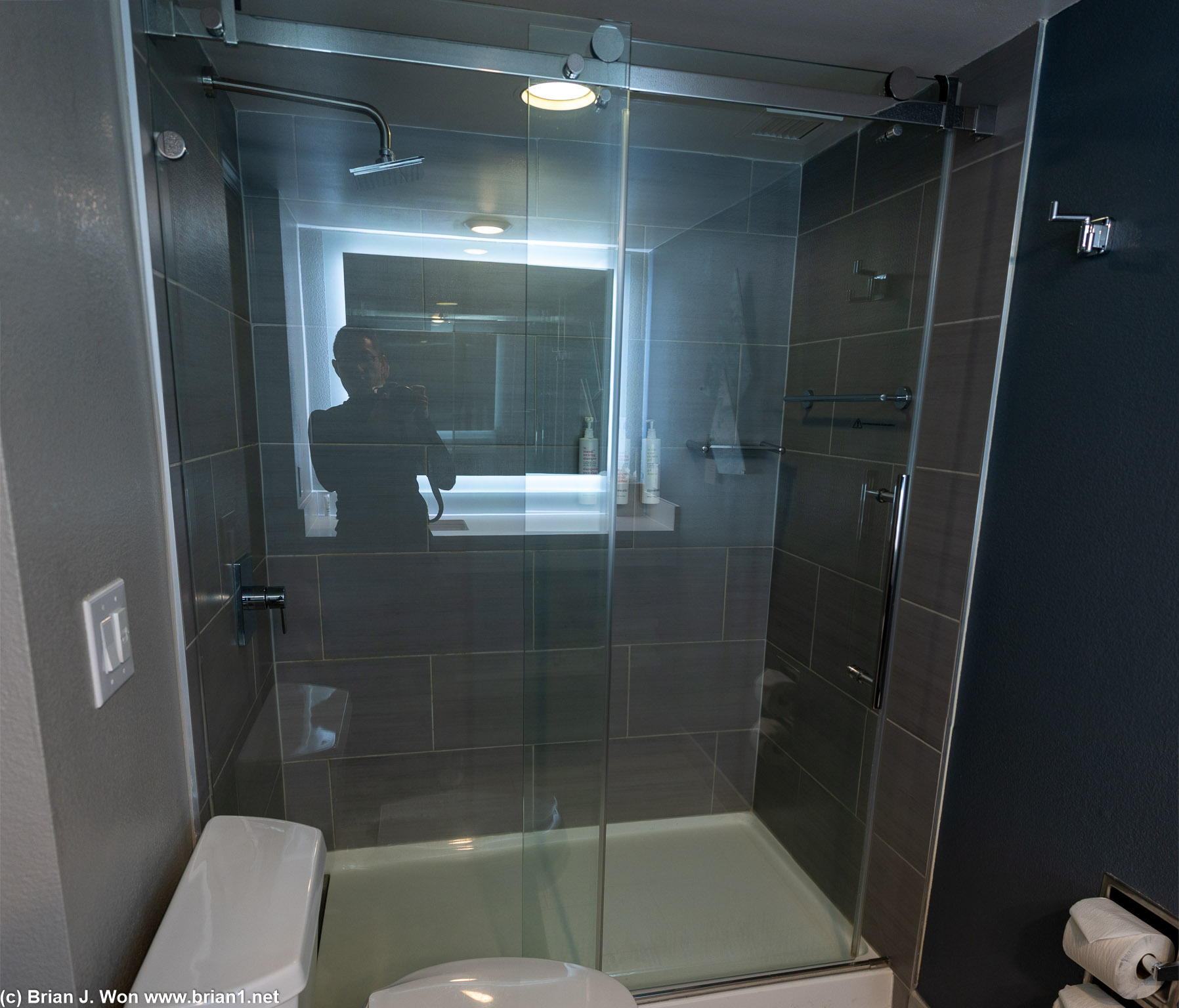 Good job with the bathrooms in the last renovation.