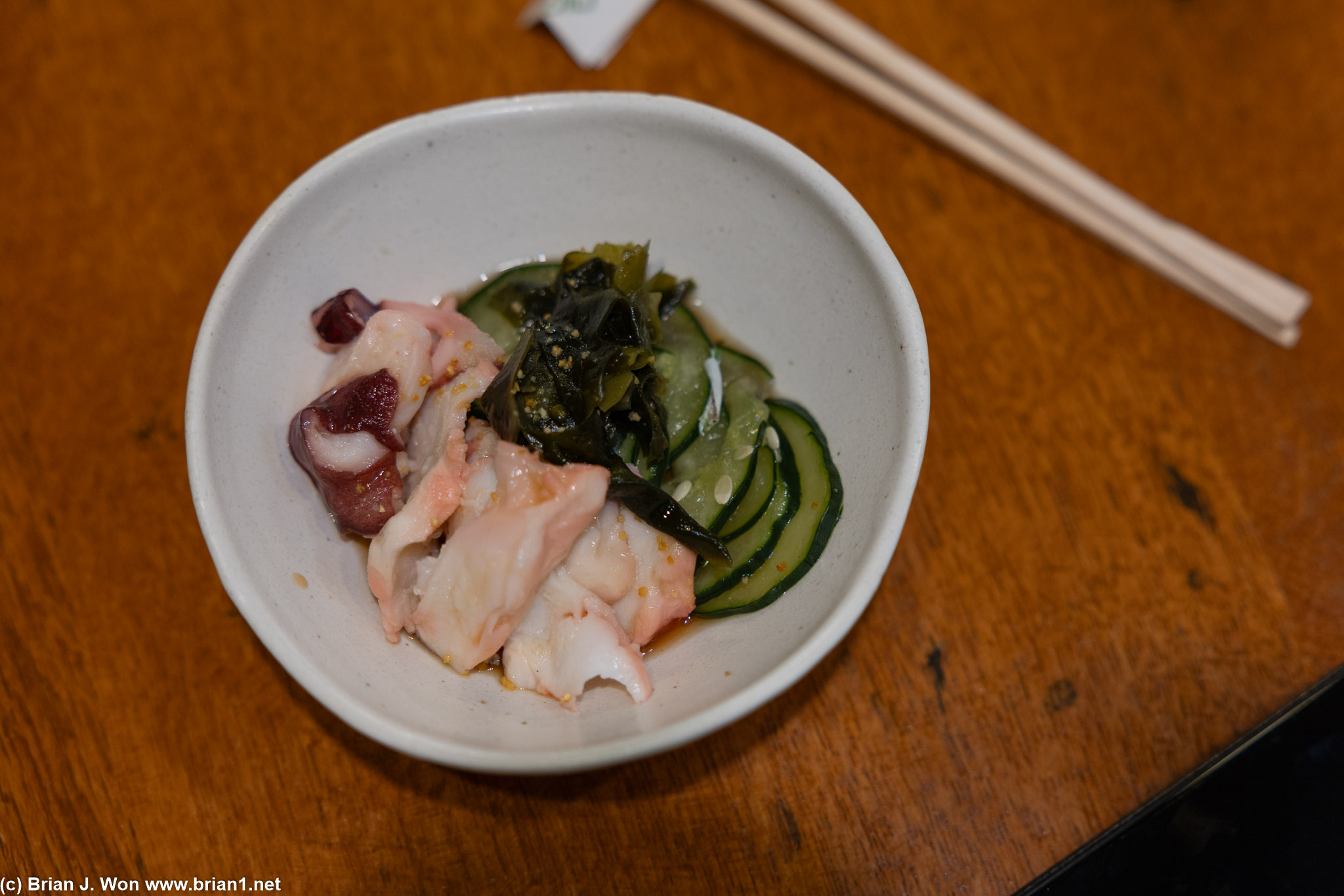 Octopus salad was okay.