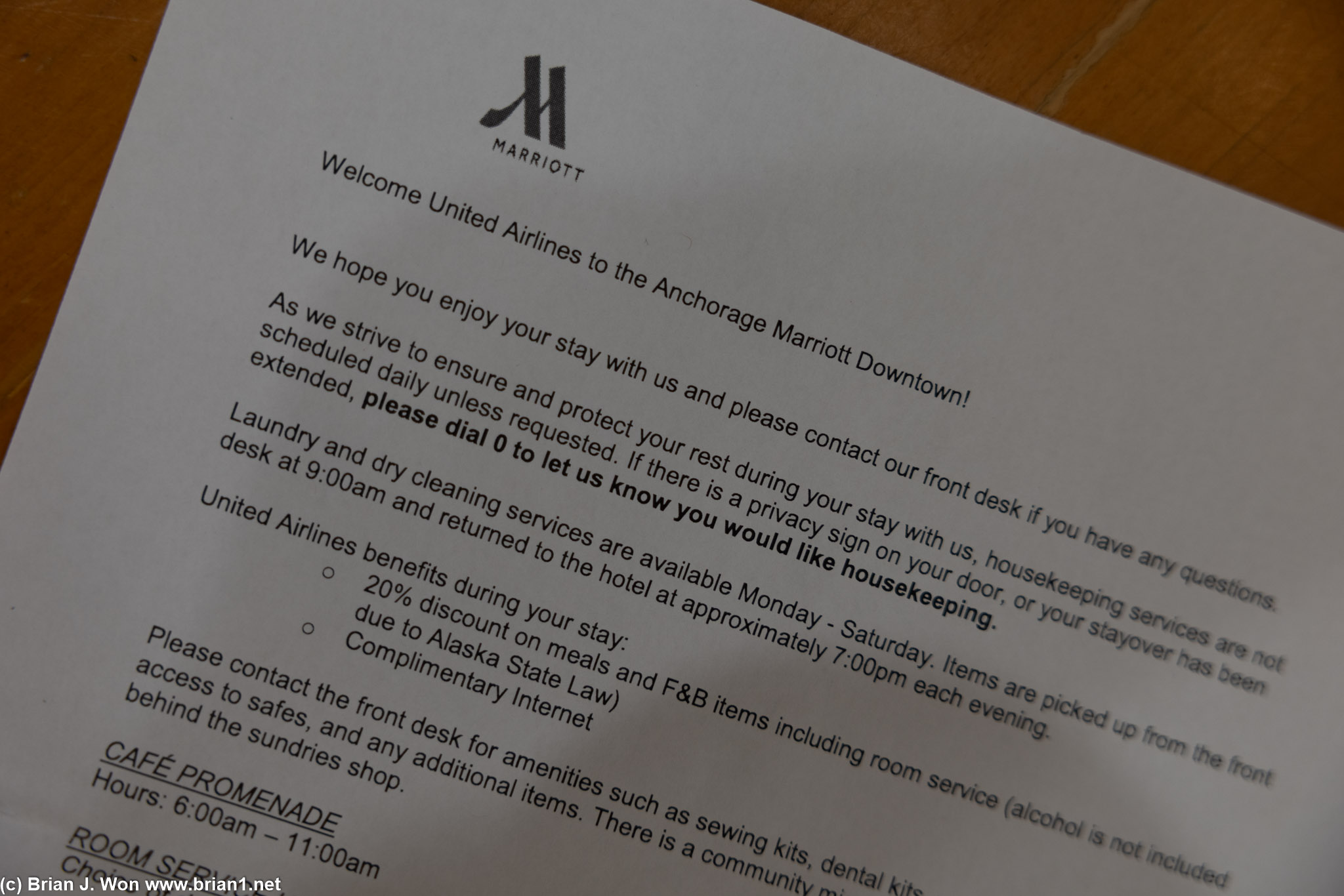 Did the Marriott think I was affiliated with United?