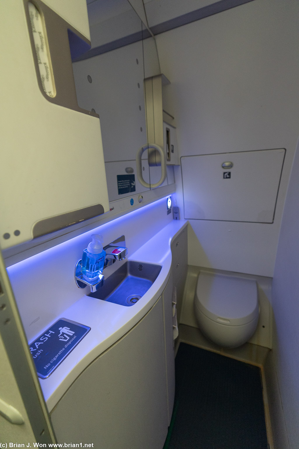 Outer lavatories on A350 still small.