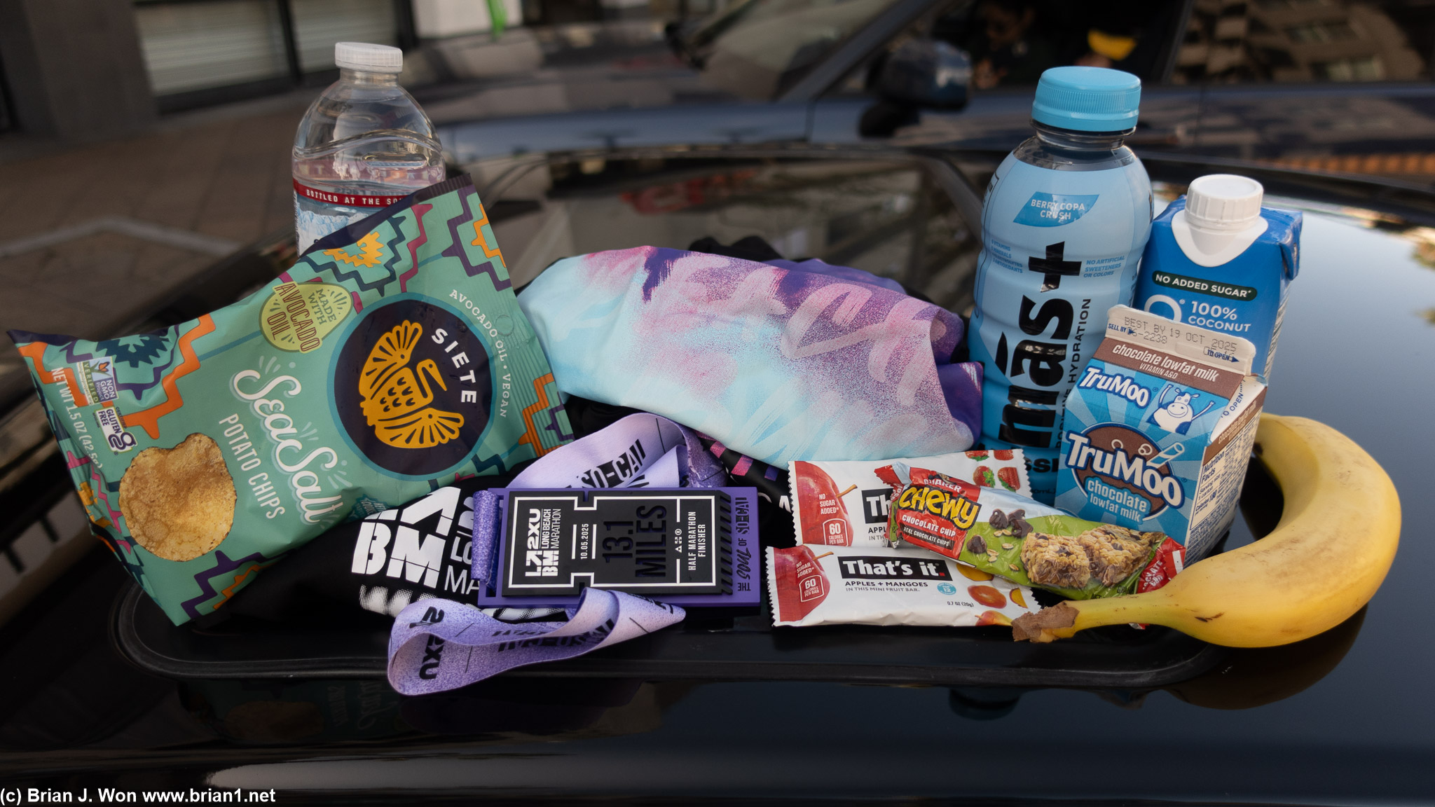 Post-race swag.