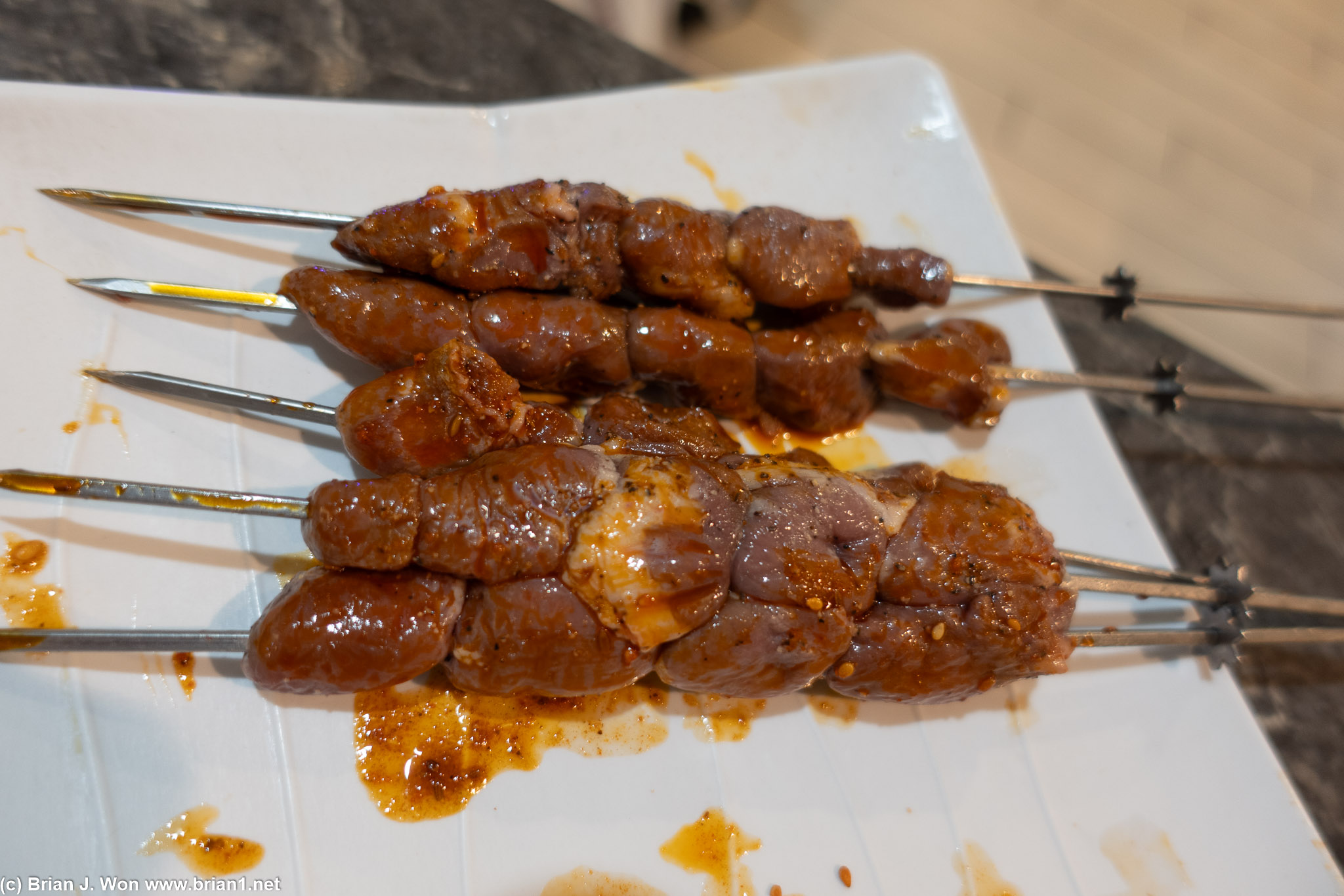 Chicken hearts nom.