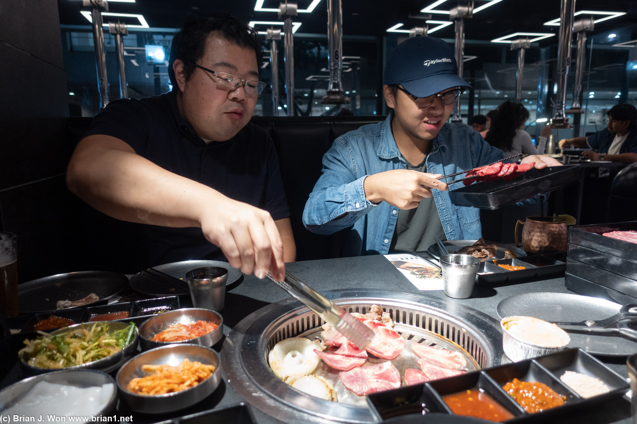 Joe cooking beef tongue.