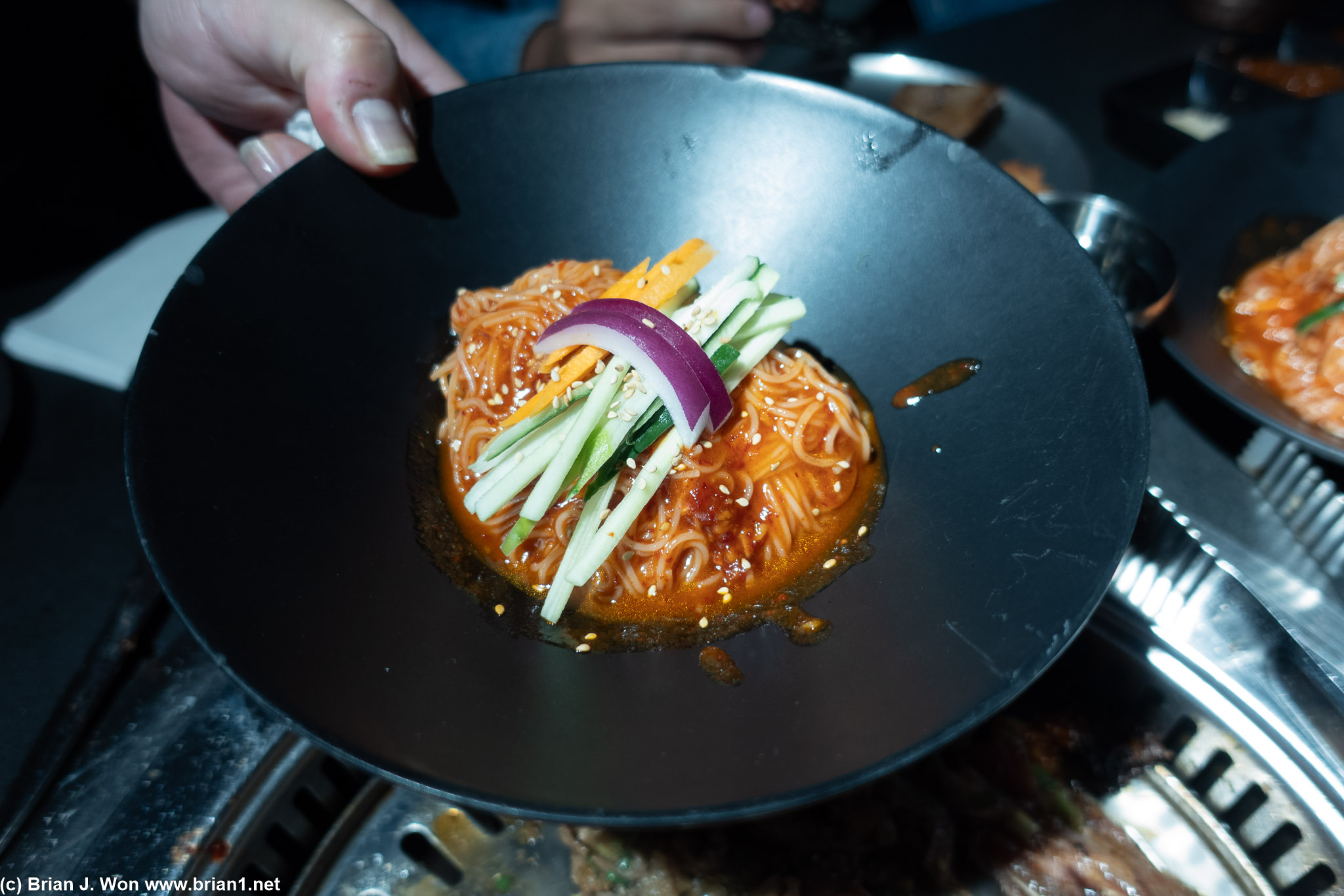 Spicy cold noodle was too sweet.