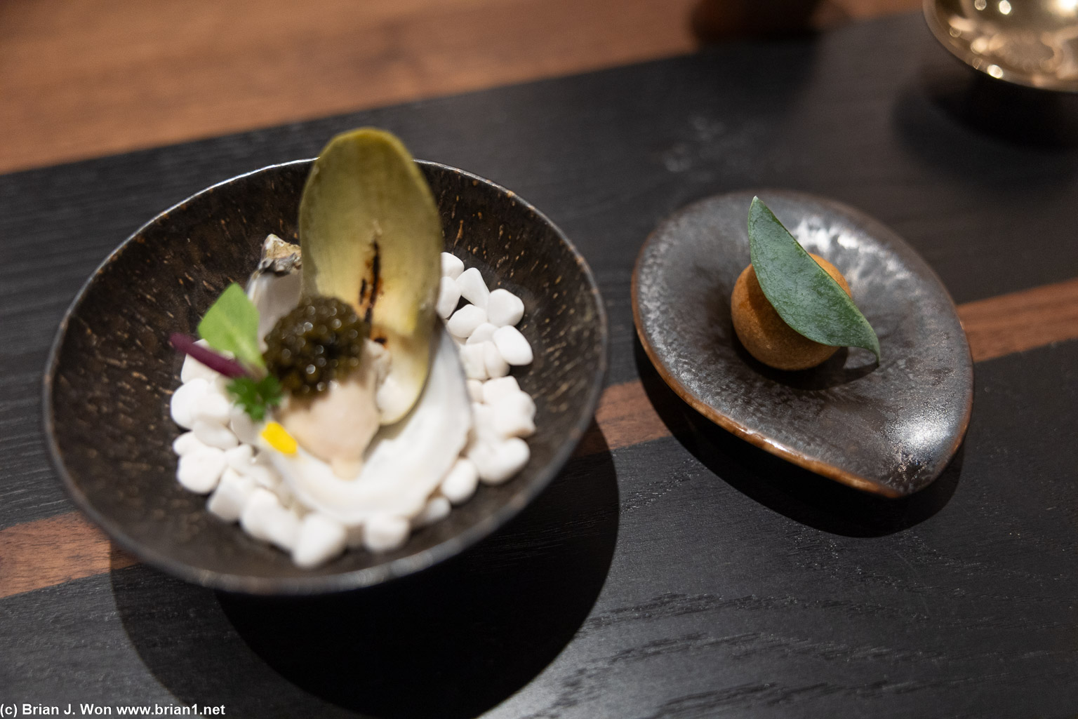 Same ingredients in both, right side was like an arancini?