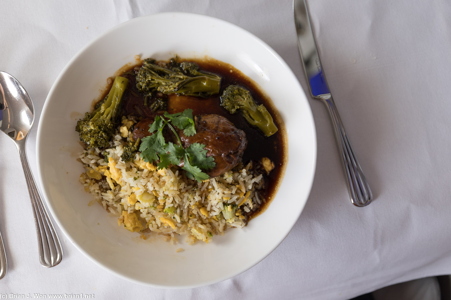 The one fail, a massive portion of overly salty chicken and rice.