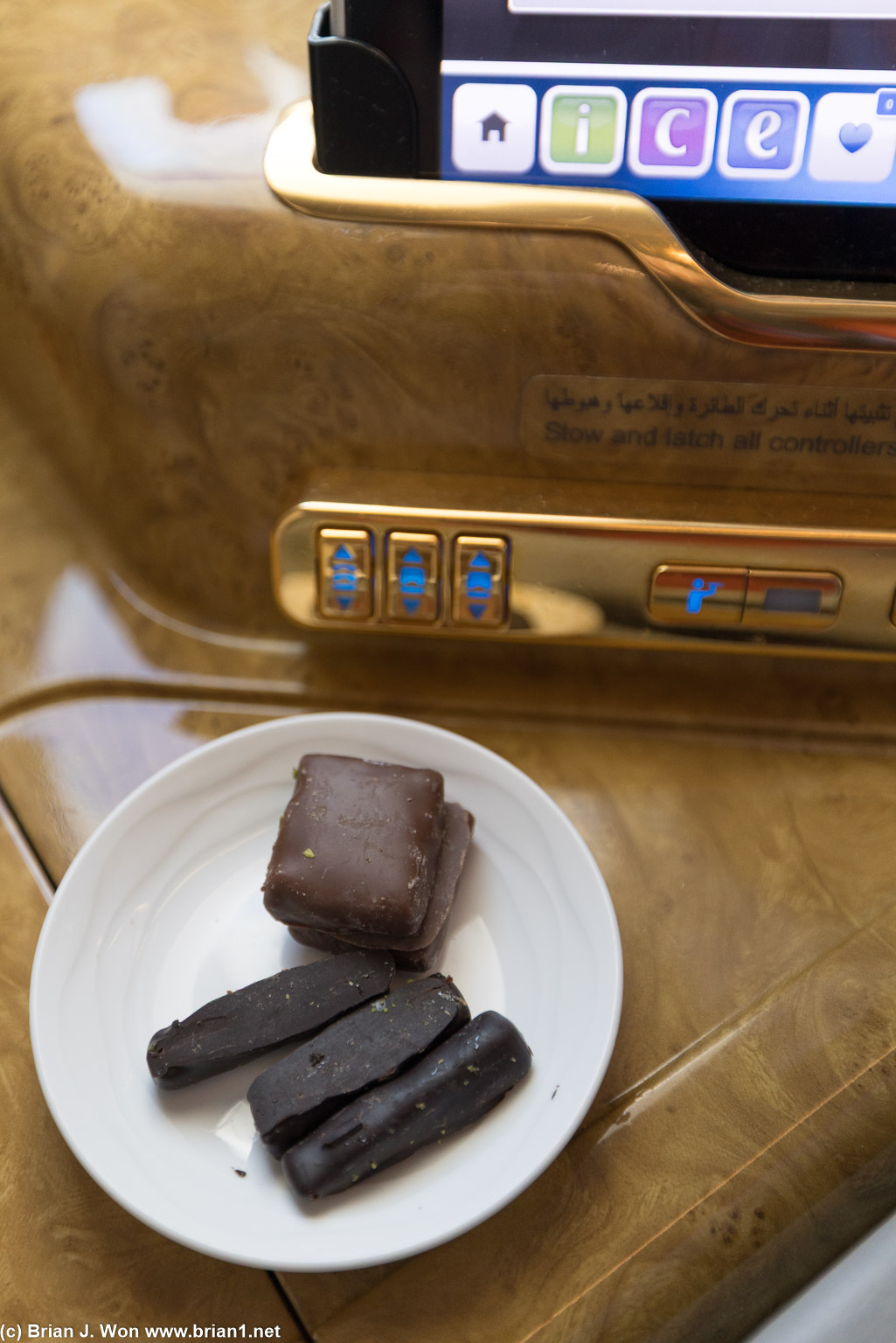 Chocolate before landing.