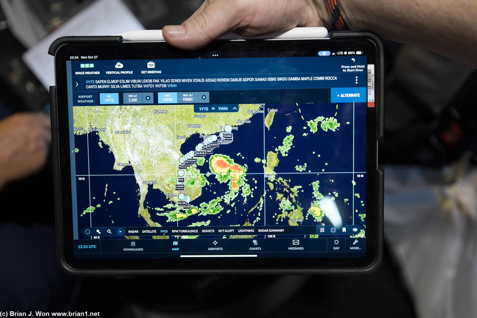 We're going to detour around some weather.
