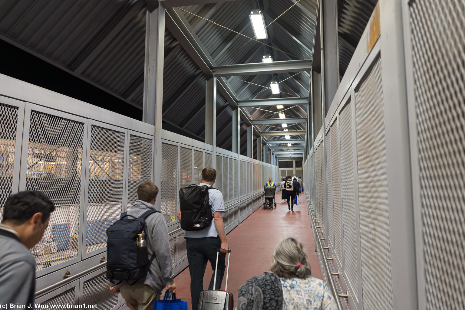 Semi-outdoor walk to/from the gates.