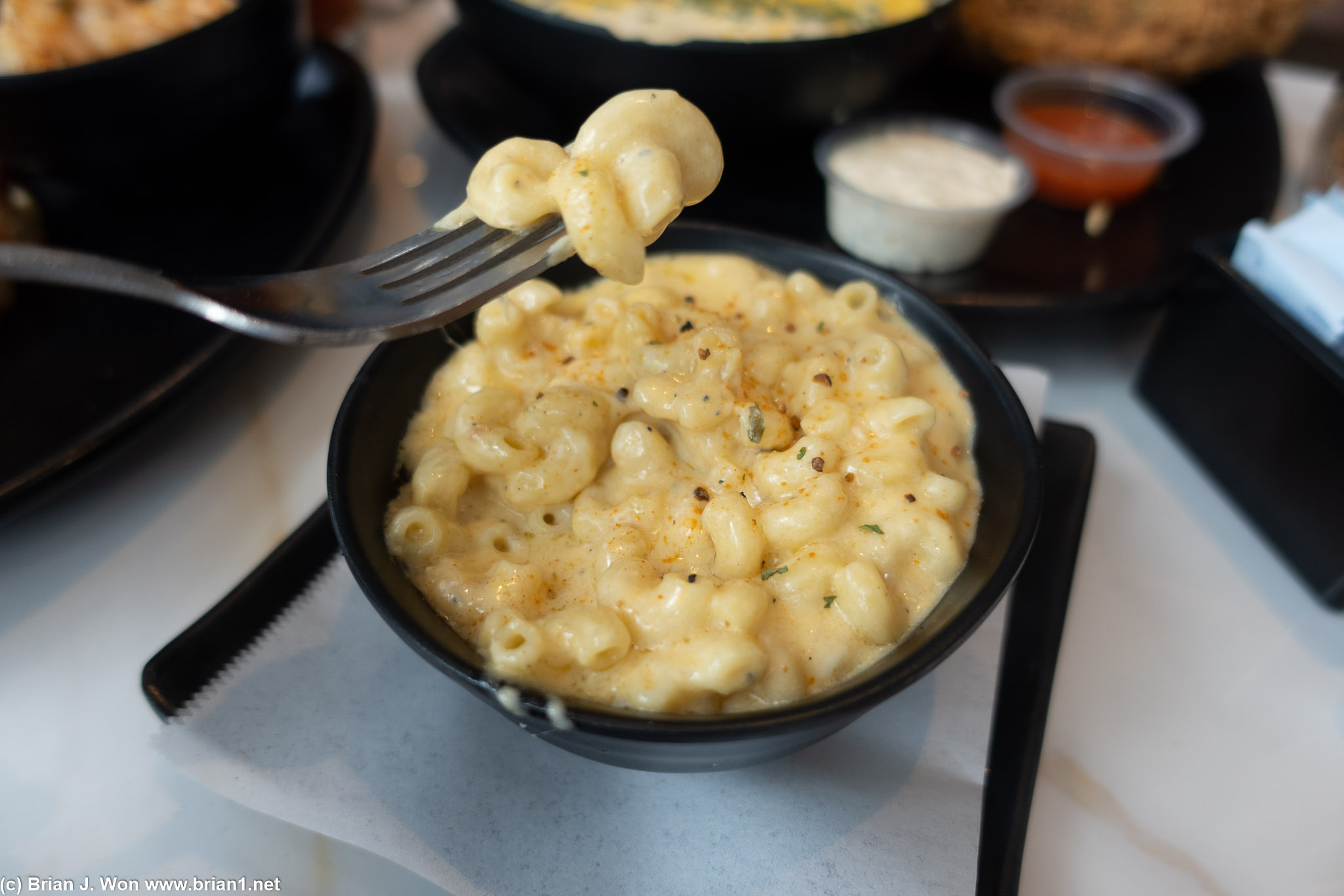 Mac and cheese was good.