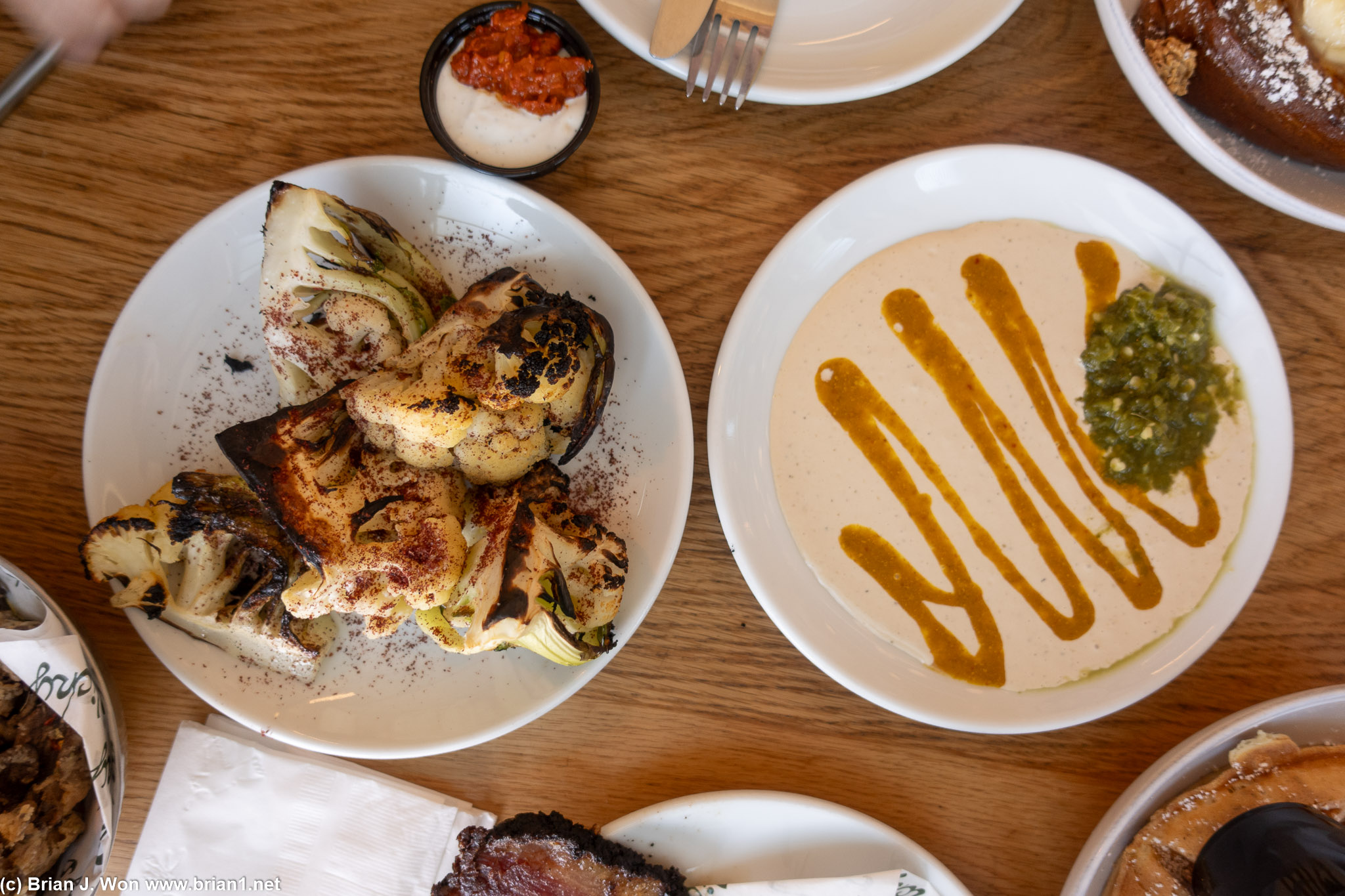 Blistered cauliflower surprisingly good.