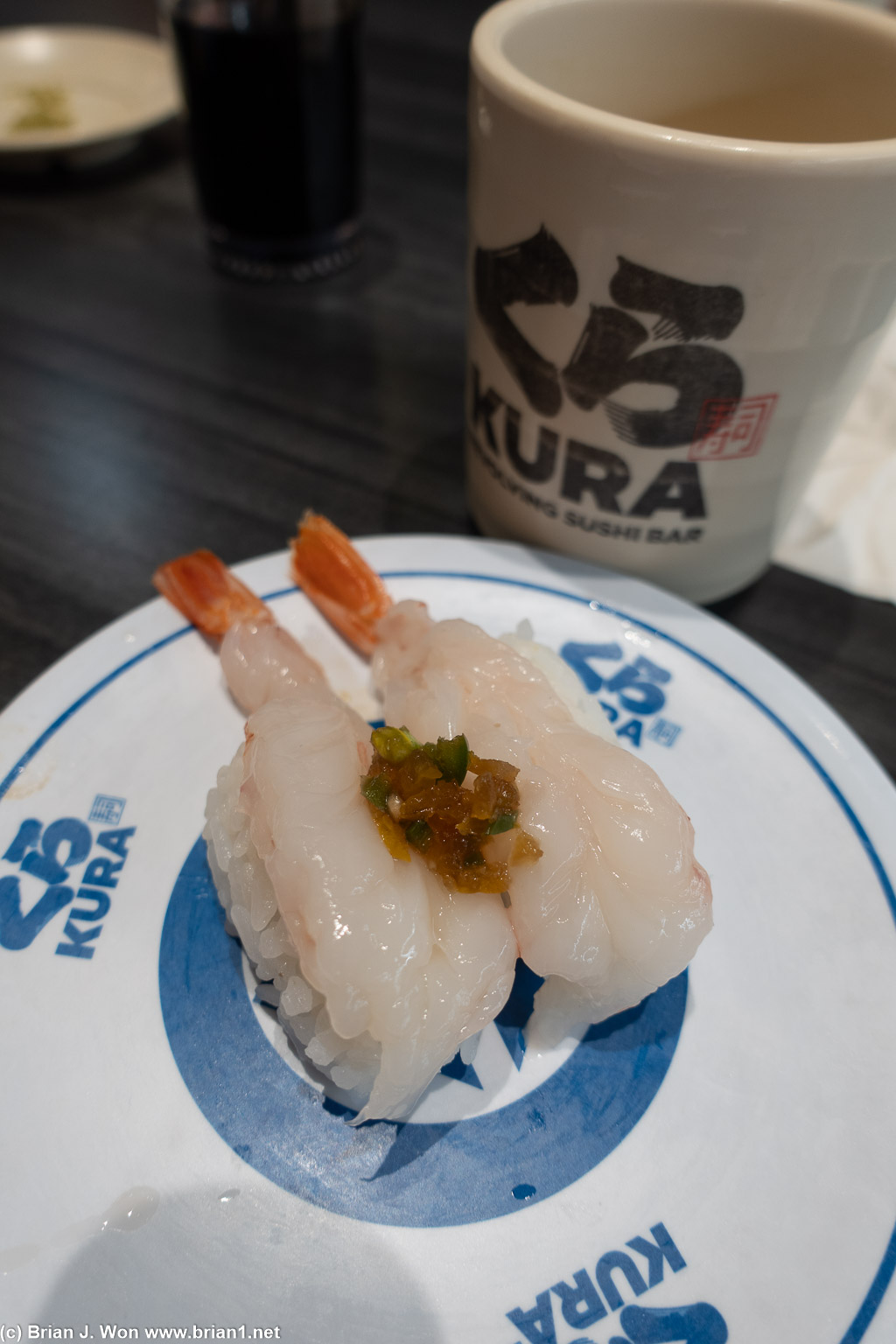 Ama ebi with jalapeno.